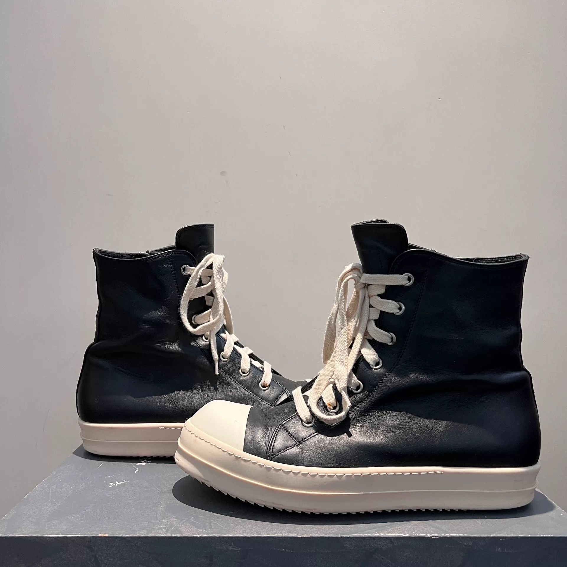 Rick Owens rick owens leather high-top sneakers Size US 5 / EU 37 - 3 Thumbnail
