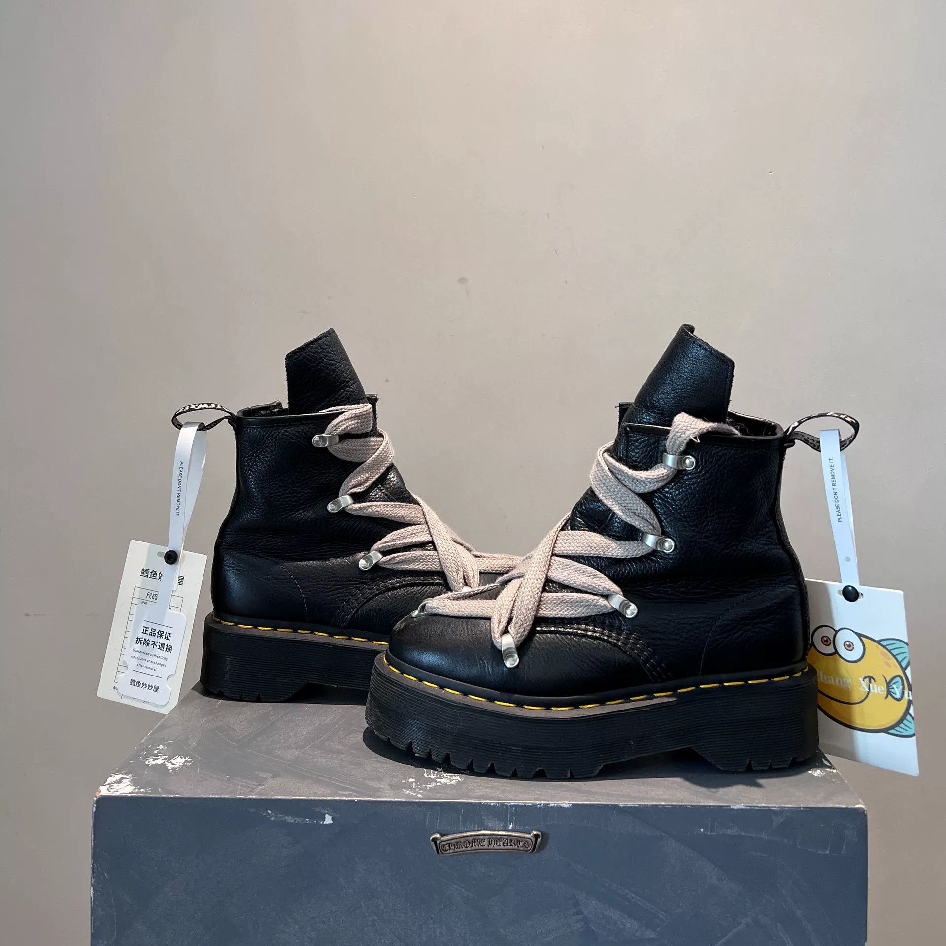 Rick Owens Drkshdw Rick Owens Drkshdw x Martens Quad Boots Size US 5 / EU 37 - 2 Thumbnail