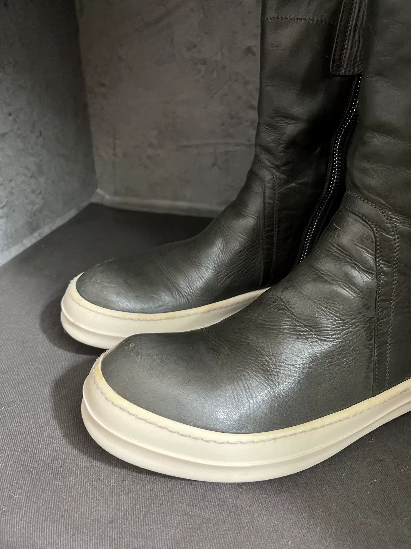 Rick Owens rare rick owens high-top leather boots Size US 7.5 / EU 40-41 - 2 Thumbnail