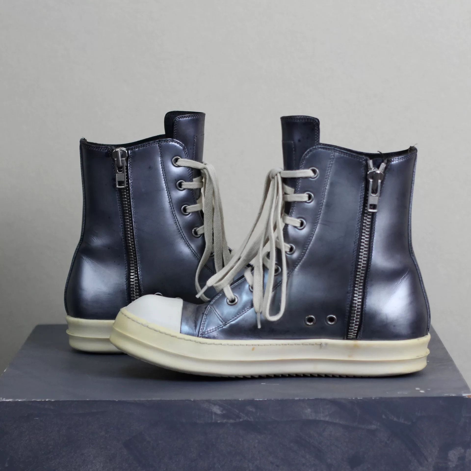 Rick Owens rare rick owens high-top silver sneakers Size US 7.5 / EU 40-41 - 5 Thumbnail