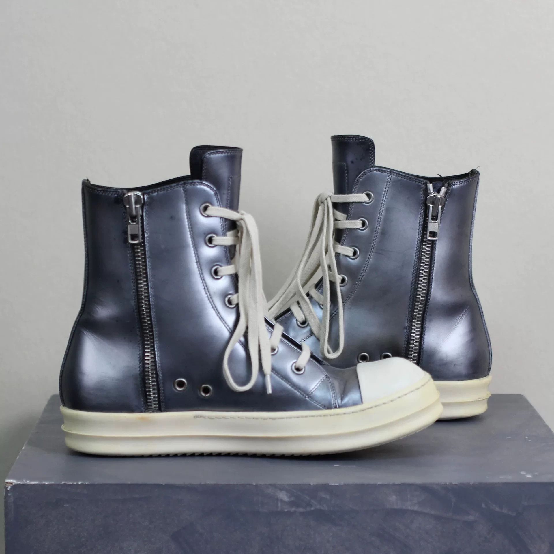 Rick Owens rare rick owens high-top silver sneakers Size US 7.5 / EU 40-41 - 4 Thumbnail