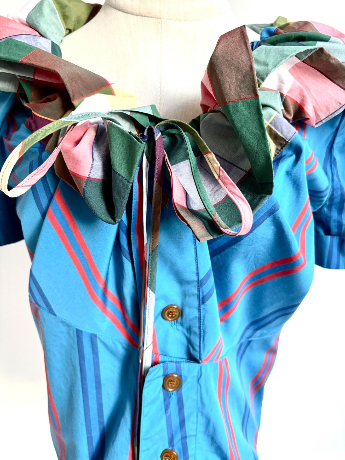 Vivienne Westwood vivienne westwood blue striped short sleeve shirt Size M / US 6-8 / IT 42-44 - 2 Thumbnail