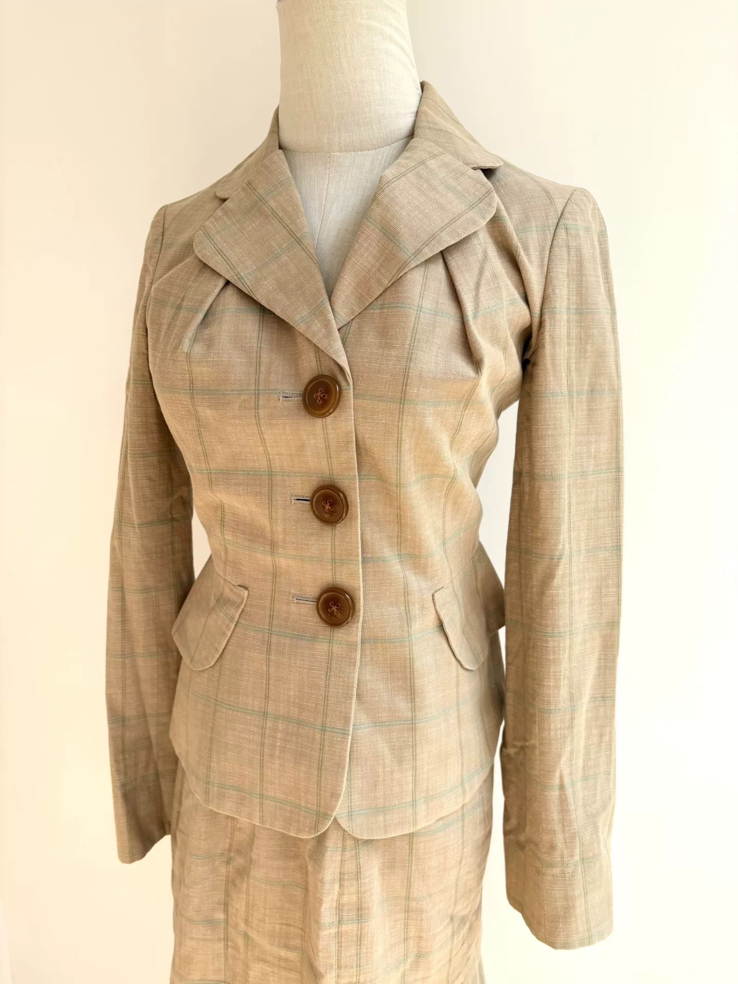 Vivienne Westwood vivienne westwood beige checked peplum suit set Size 22" - 4 Thumbnail