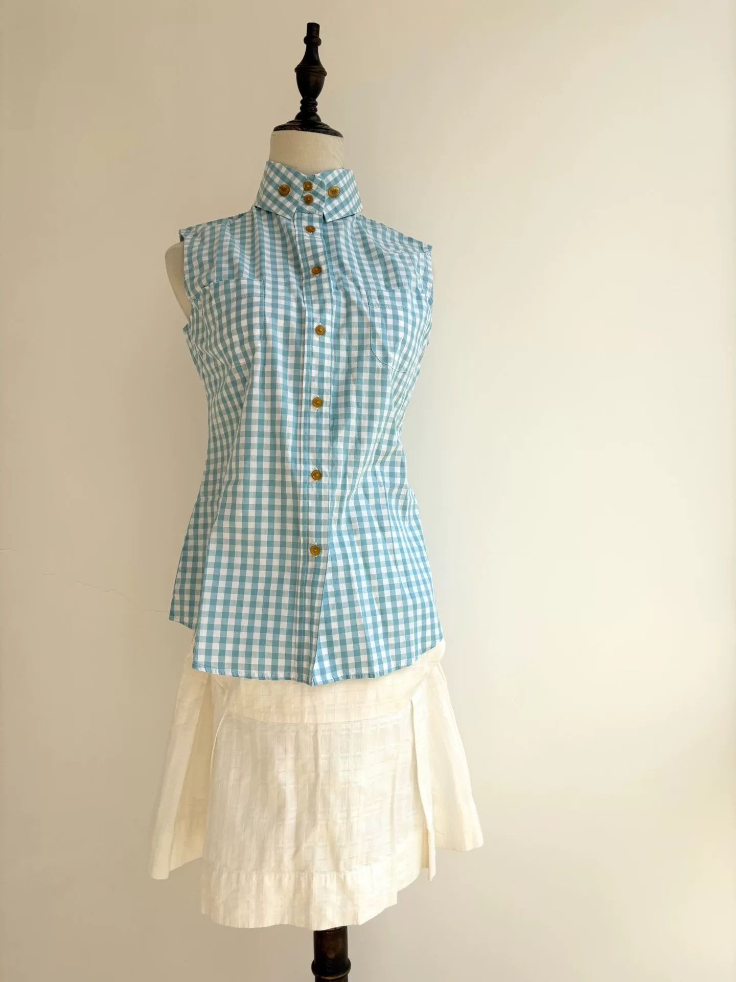 Vivienne Westwood vintage vivienne westwood blue check sleeveless shirt Size S / US 4 / IT 40 - 2 Thumbnail
