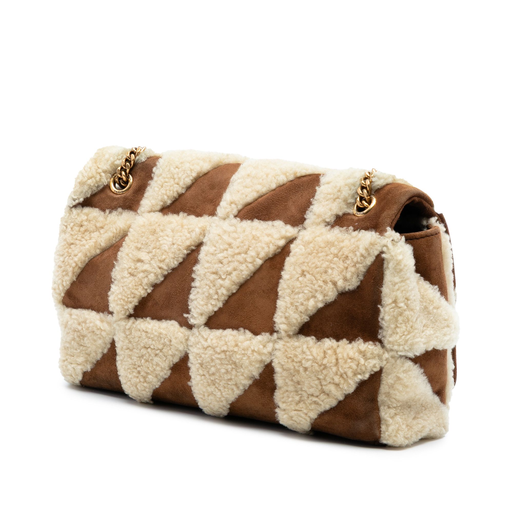 Yves Saint Laurent Yves Saint Laurent Medium Suede and Shearling Patchwork Jamie Shoulder Bag Size ONE SIZE - 2 Thumbnail