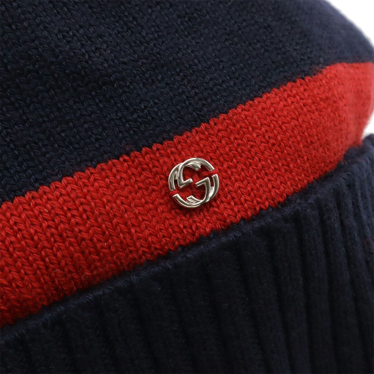 Gucci Gucci Gucci Interlocking G Wool Beanie Cotton Hats 494598 DUTY FREE for USA Size ONE SIZE - 3 Thumbnail