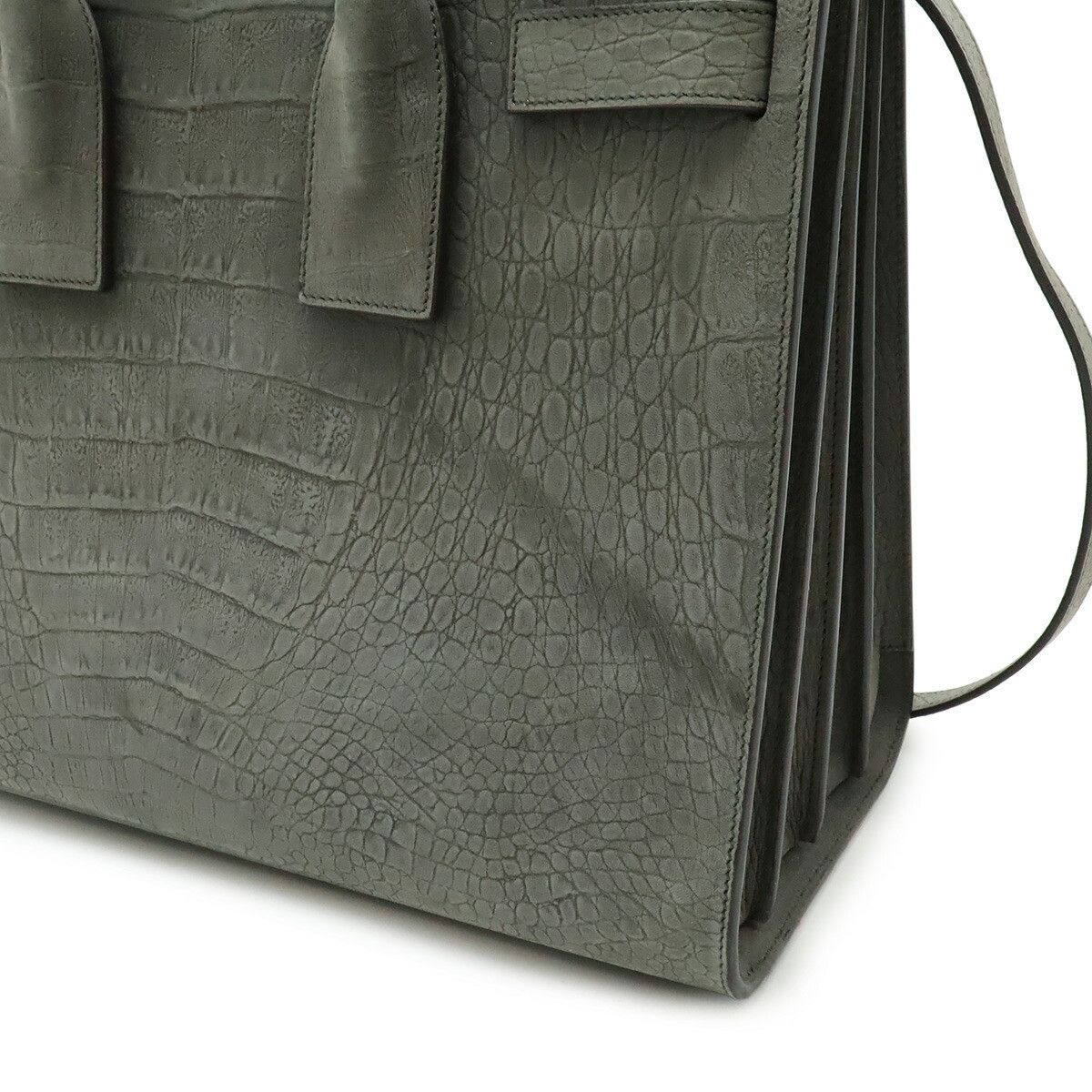 Yves Saint Laurent Yves Saint Laurent Saint Laurent Paris Sac de Jour Nubuck Crocodile Embossed 2way Bag Suede Handbag 378299 DUTY FREE for USA Size ONE SIZE - 8 Thumbnail