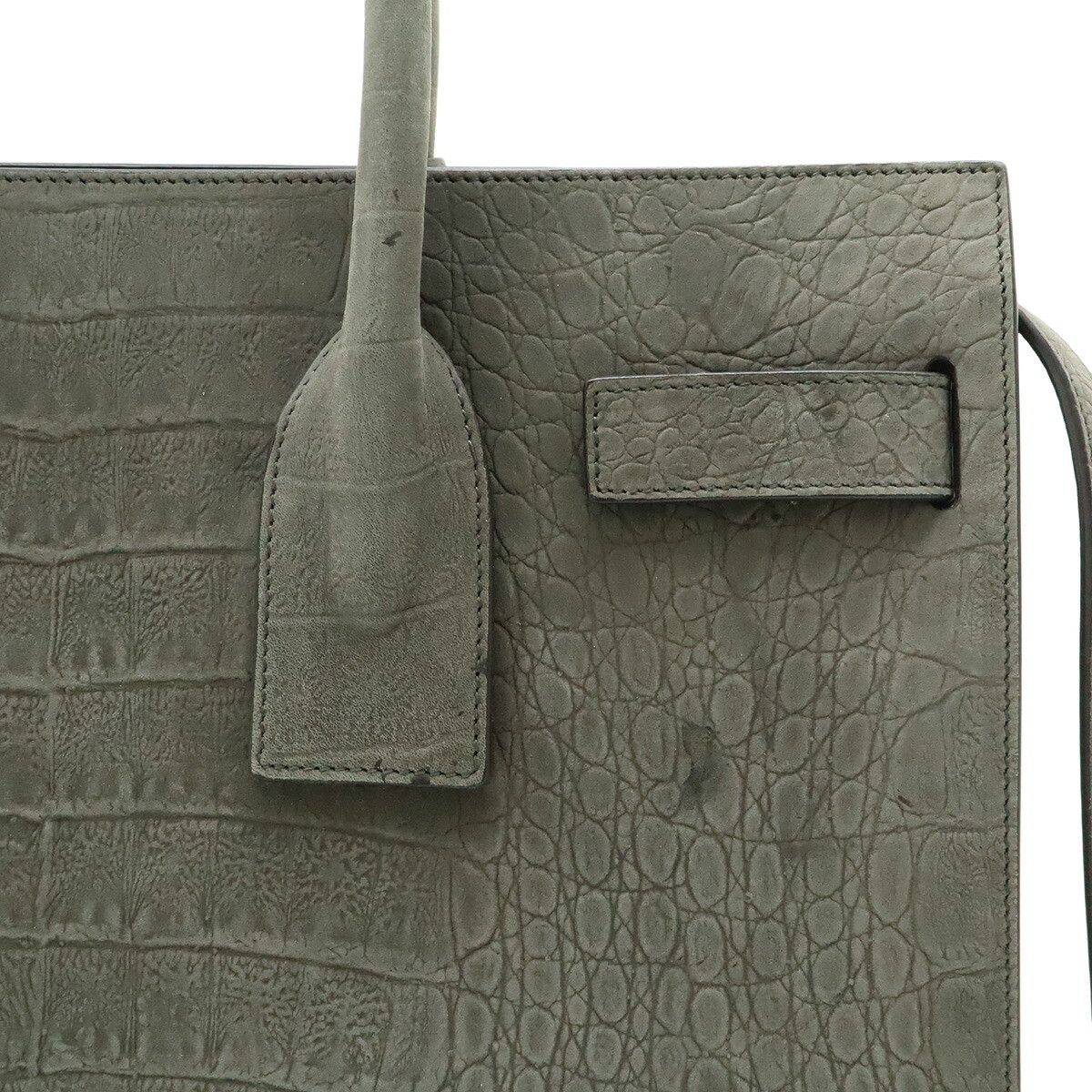 Yves Saint Laurent Yves Saint Laurent Saint Laurent Paris Sac de Jour Nubuck Crocodile Embossed 2way Bag Suede Handbag 378299 DUTY FREE for USA Size ONE SIZE - 7 Thumbnail
