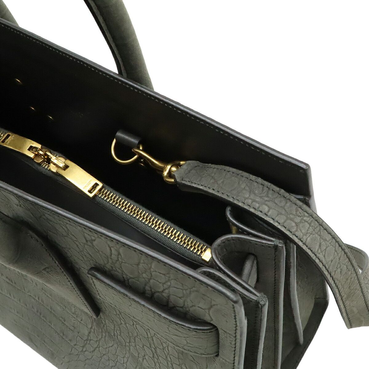 Yves Saint Laurent Yves Saint Laurent Saint Laurent Paris Sac de Jour Nubuck Crocodile Embossed 2way Bag Suede Handbag 378299 DUTY FREE for USA Size ONE SIZE - 5 Thumbnail
