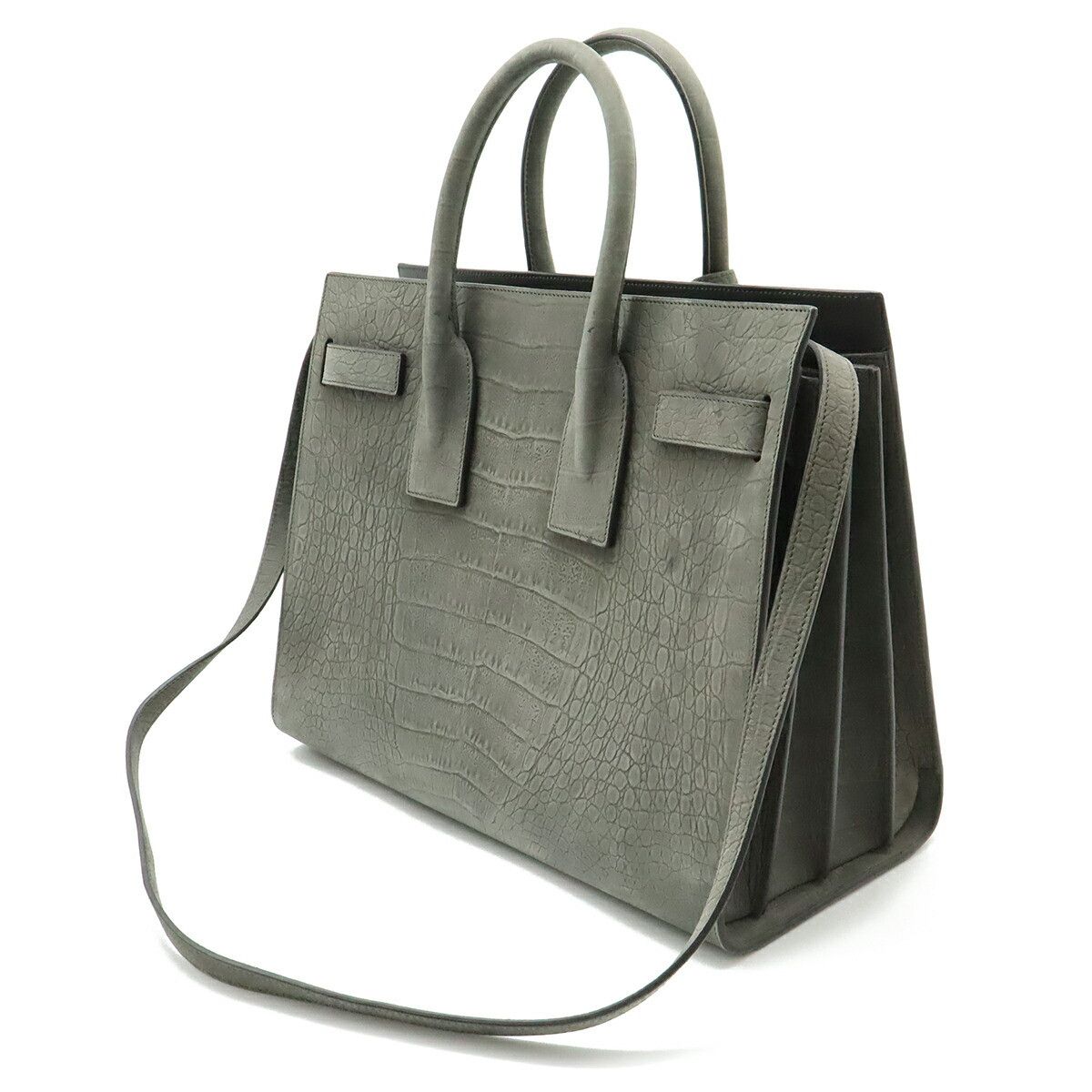 Yves Saint Laurent Yves Saint Laurent Saint Laurent Paris Sac de Jour Nubuck Crocodile Embossed 2way Bag Suede Handbag 378299 DUTY FREE for USA Size ONE SIZE - 2 Thumbnail