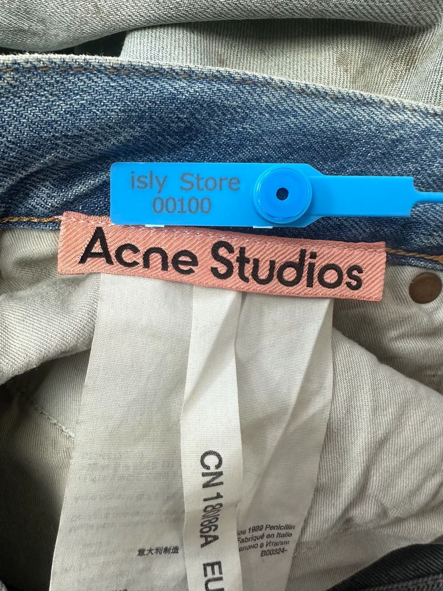 Acne Studios Acne Studios Blue Wide-Leg Denim Pants Size US 31 - 5 Thumbnail