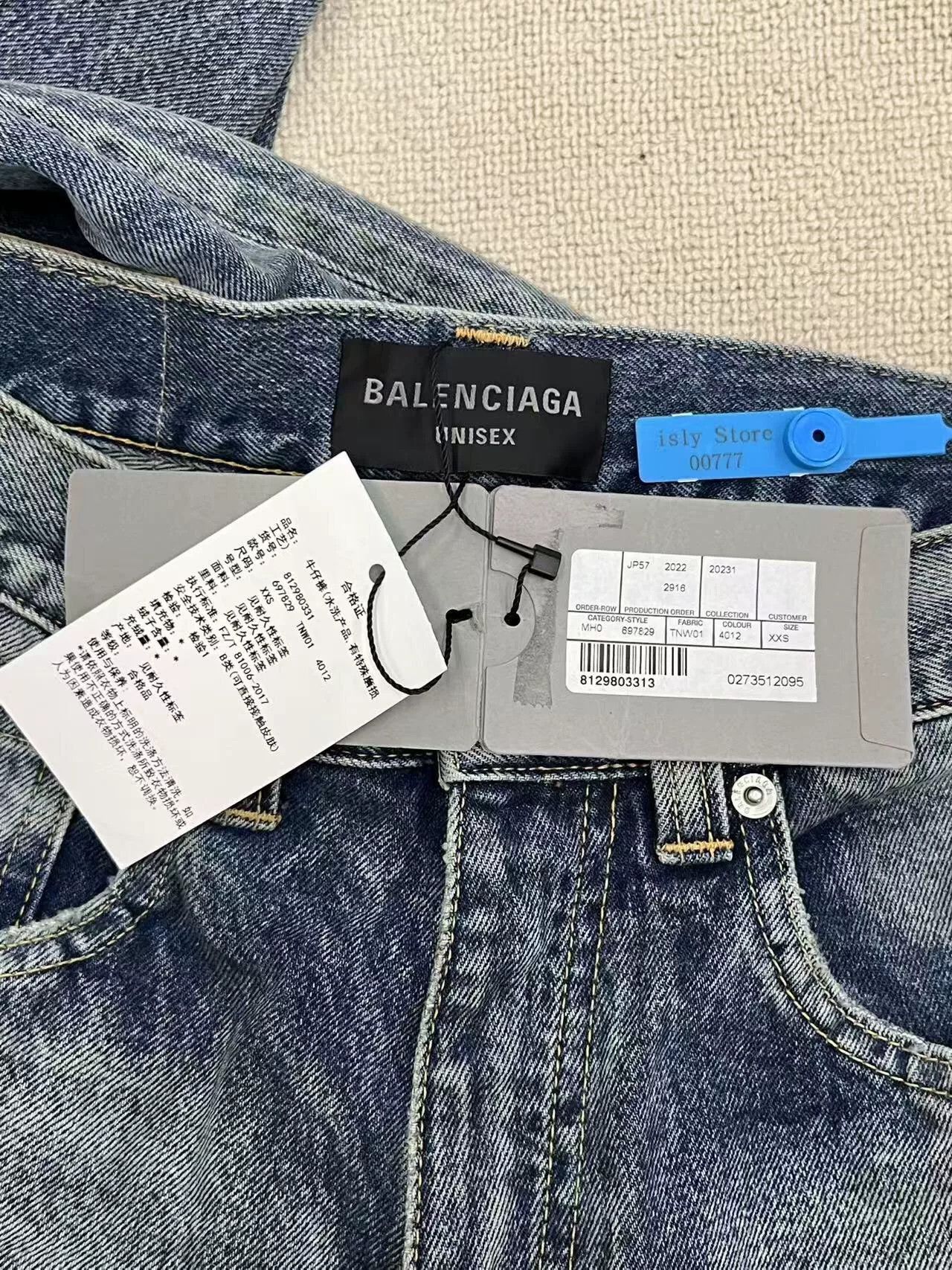 Balenciaga Balenciaga Mid-Rise Flare Jeans in Blue Size 22" - 4 Thumbnail