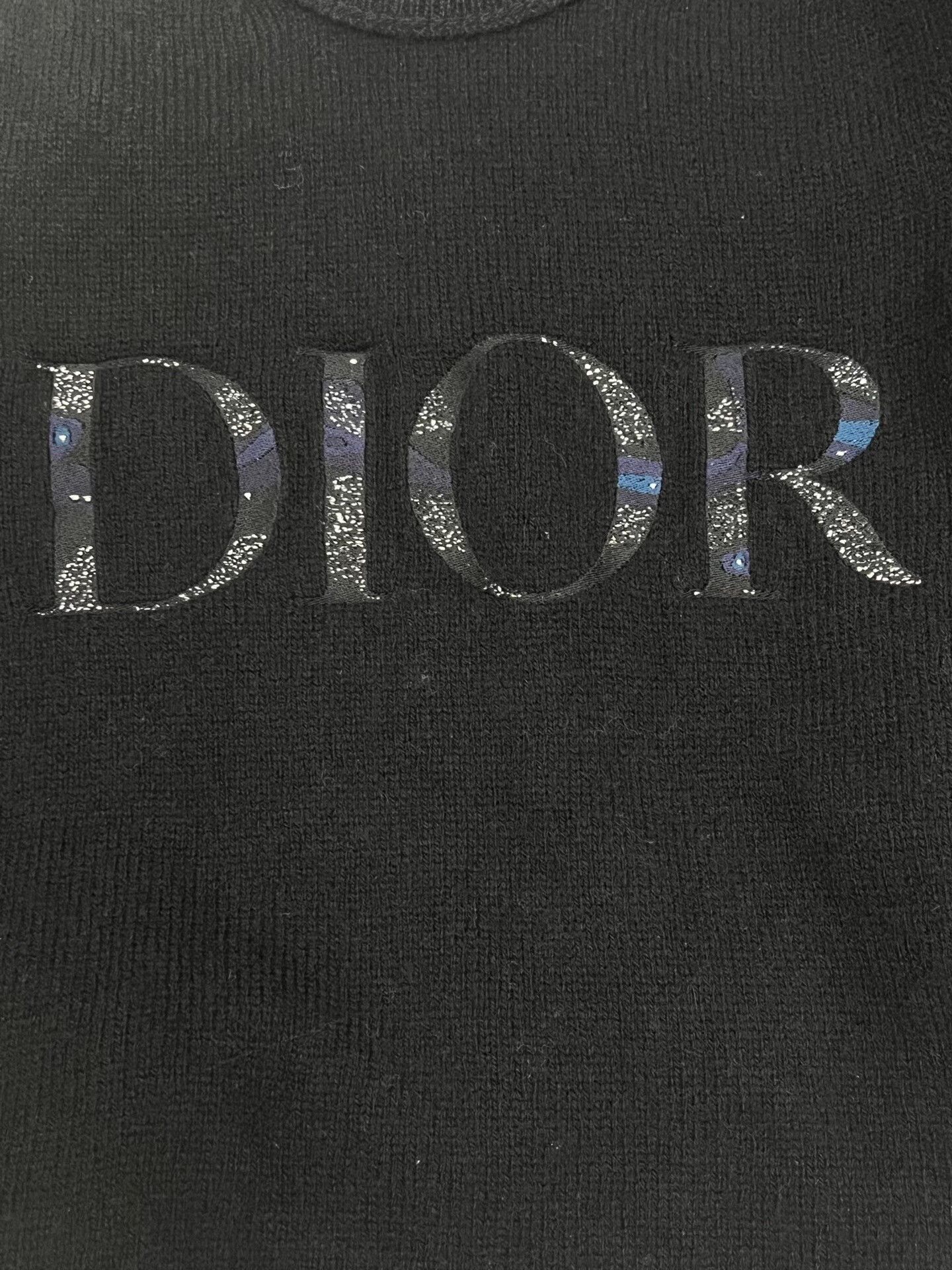 Dior black logo embroidered crew neck sweater Size US M / EU 48-50 / 2 - 3 Thumbnail