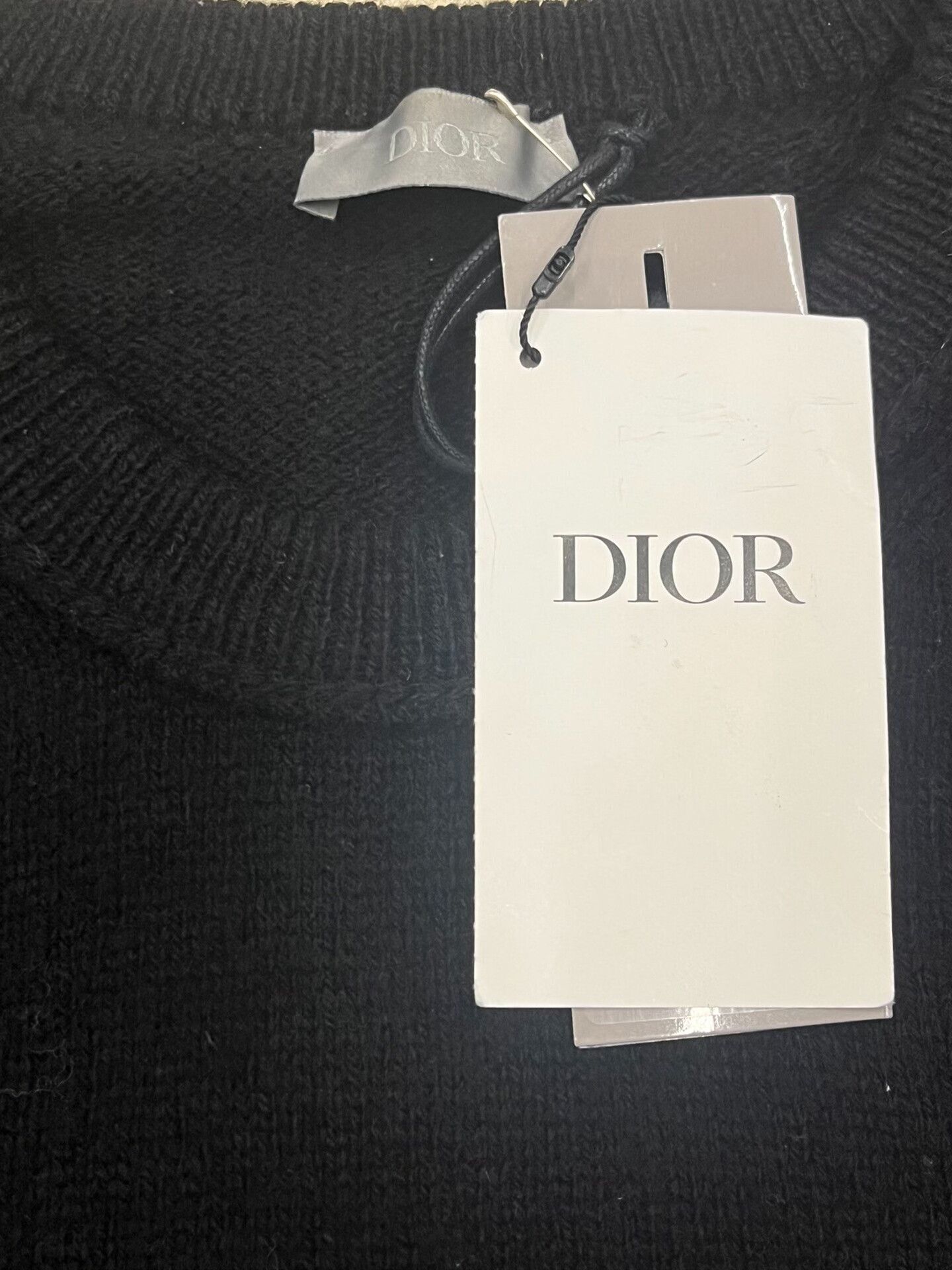 Dior black logo embroidered crew neck sweater Size US M / EU 48-50 / 2 - 4 Thumbnail