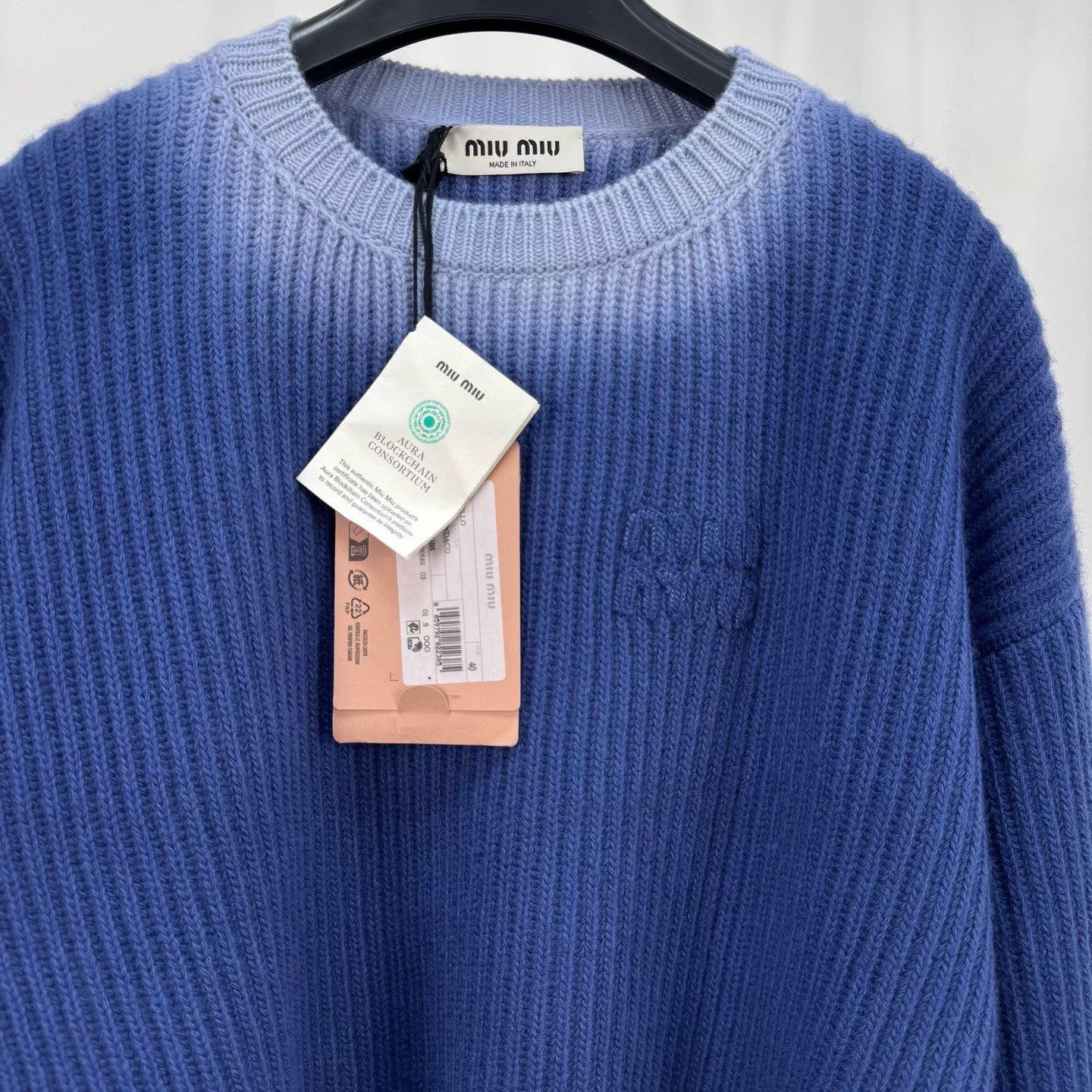 Miu Miu gradient blue wool knit sweater by Miu Miu Size M / US 6-8 / IT 42-44 - 3 Thumbnail