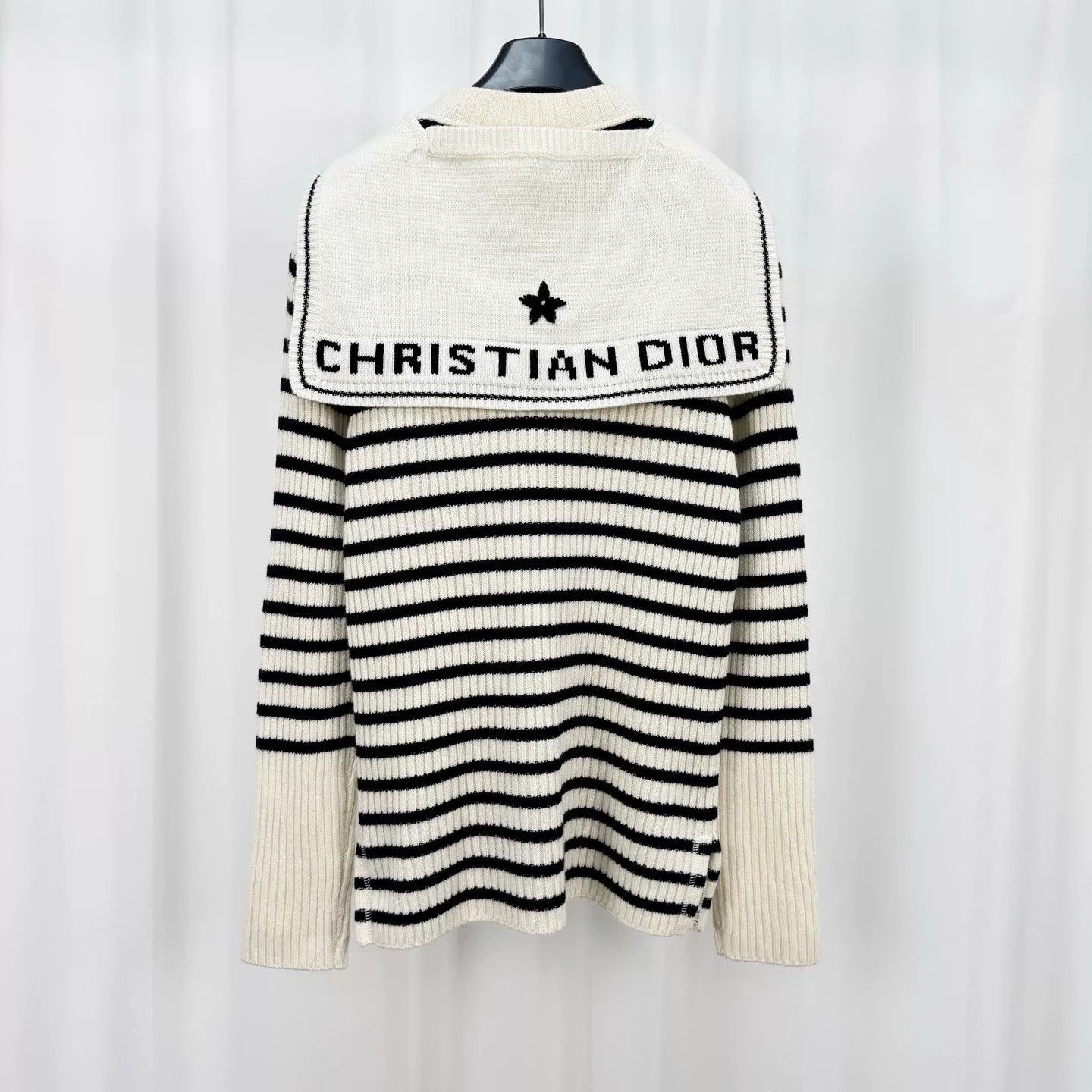 Dior dior striped knit sweater with sailor collar Size S / US 4 / IT 40 - 2 Thumbnail