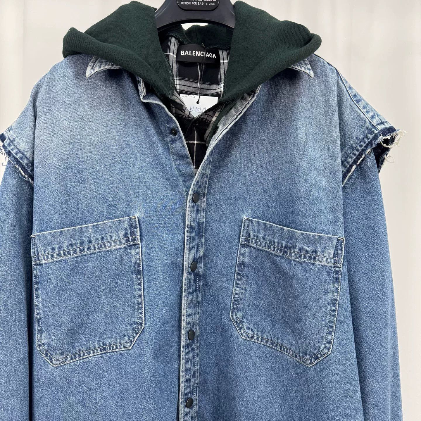 Balenciaga Balenciaga Two-Piece Check Denim Jacket Size US M / EU 48-50 / 2 - 4 Thumbnail