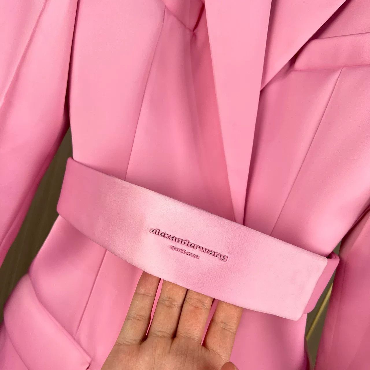 Alexander Wang pink satin belted blazer by Alexander Wang Size XS / US 0-2 / IT 36-38 - 5 Thumbnail