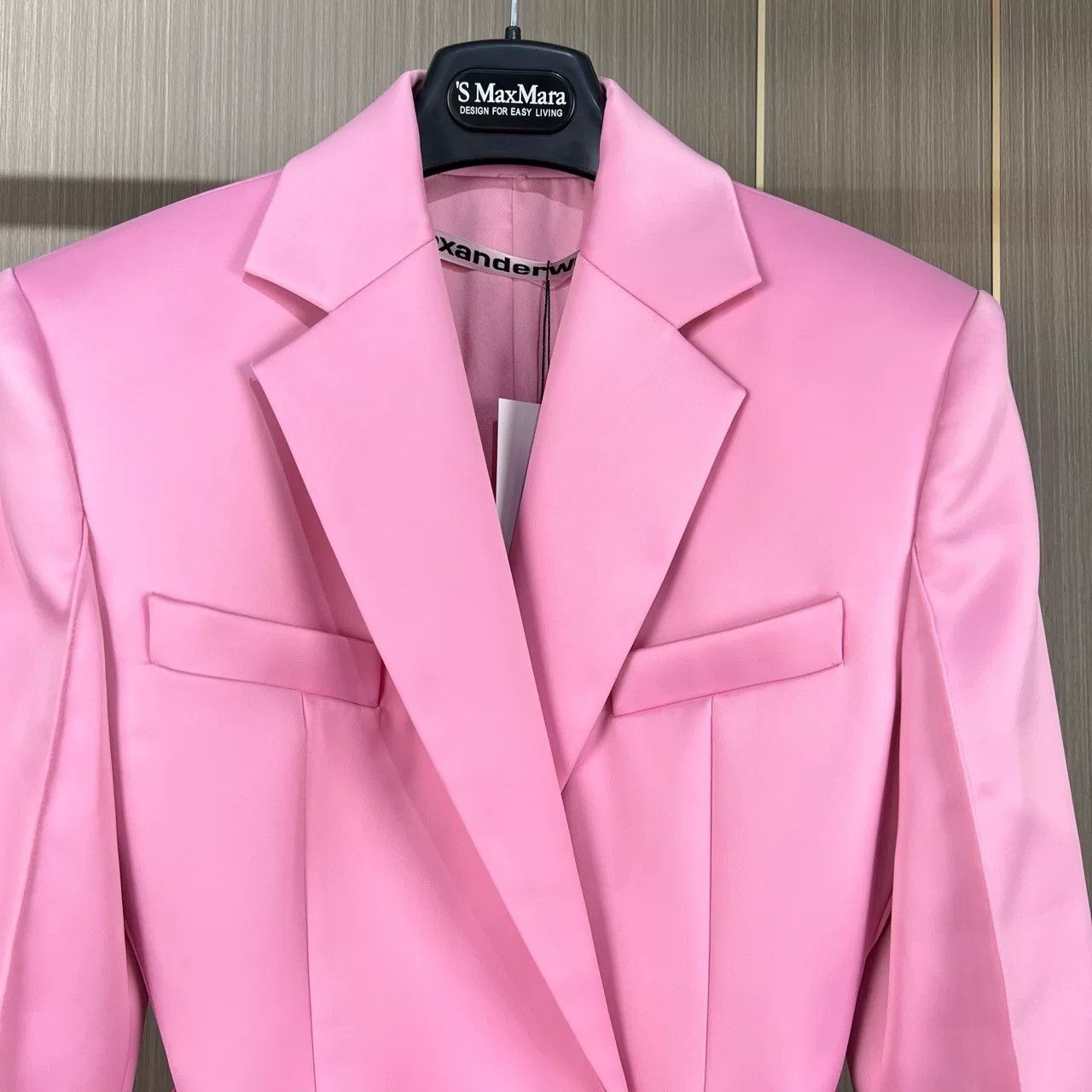 Alexander Wang pink satin belted blazer by Alexander Wang Size XS / US 0-2 / IT 36-38 - 3 Thumbnail