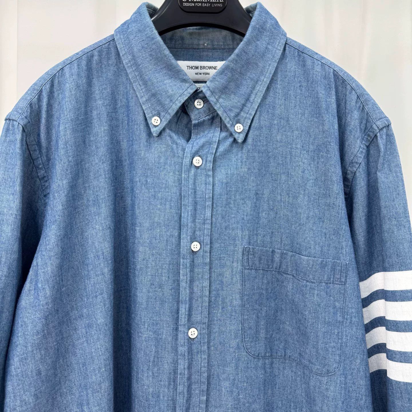 Thom Browne thom browne blue striped denim shirt Size US S / EU 44-46 / 1 - 3 Thumbnail