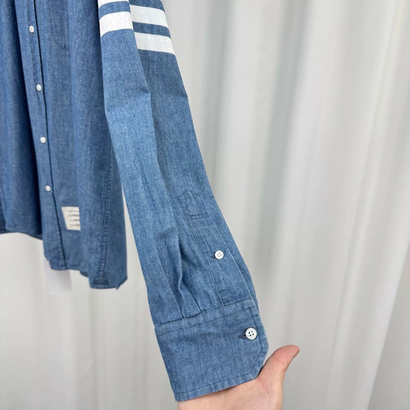 Thom Browne thom browne blue striped denim shirt Size US S / EU 44-46 / 1 - 4 Thumbnail