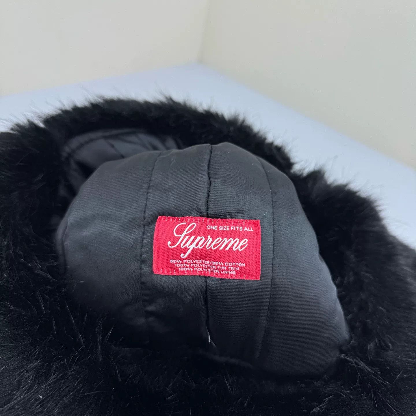 Supreme supreme black fur lineman hat Size ONE SIZE - 7 Thumbnail