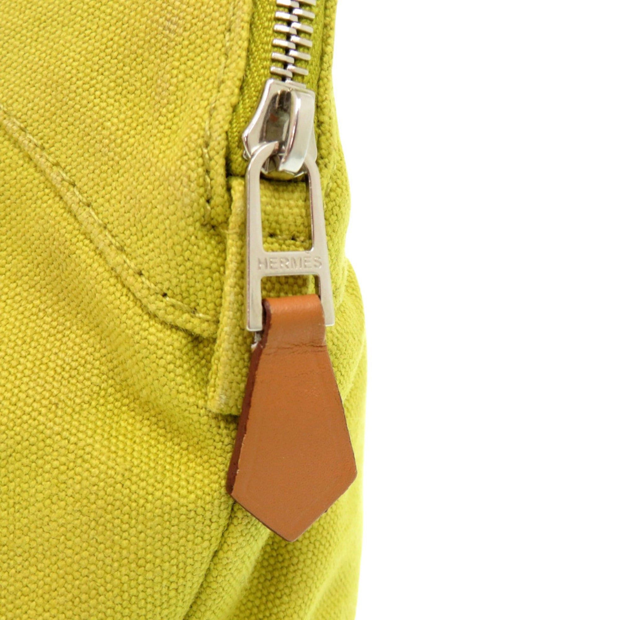Hermes Hermes Hermès Bolide 25mm Canvas Yellow Pouch Bag 0157 Size ONE SIZE - 7 Thumbnail