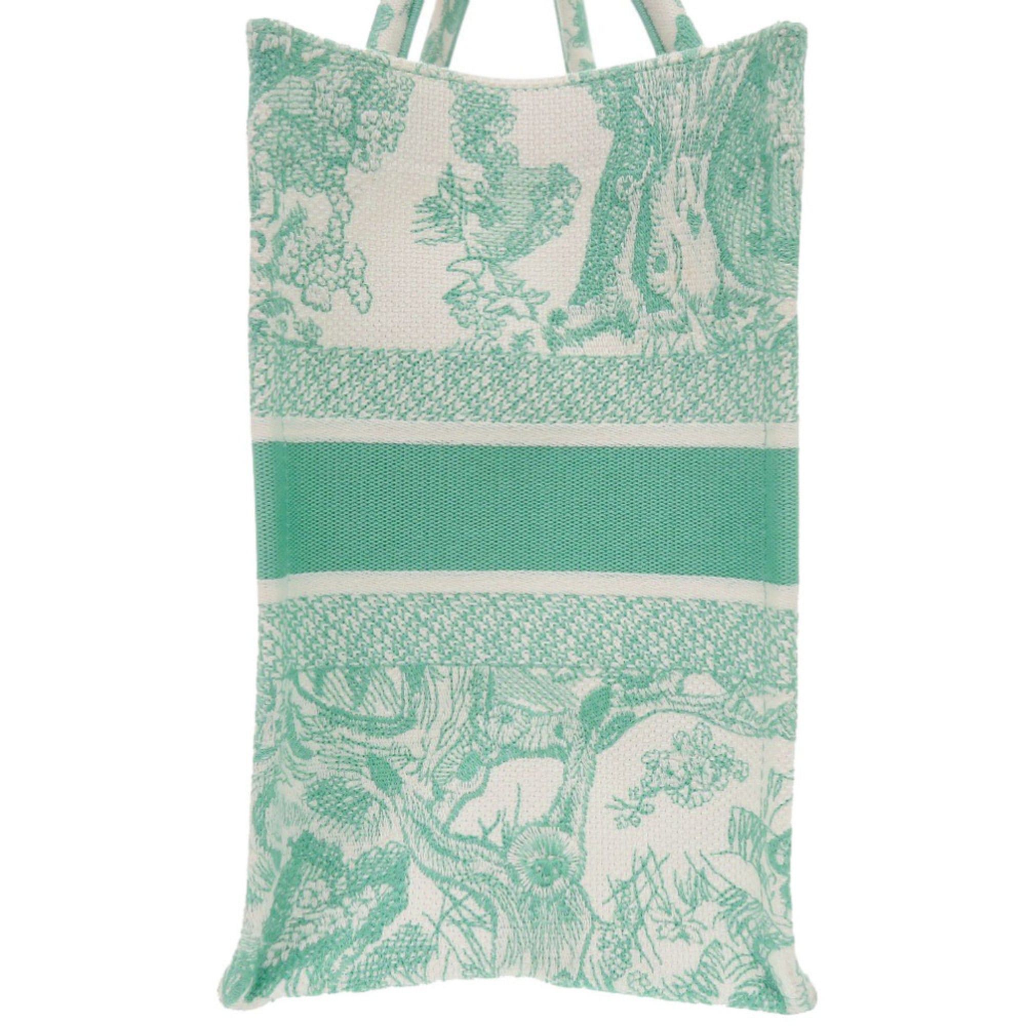 Dior Christian Dior Excellent condition Dior Book Tote Medium Toile de Jouy embroidered canvas mint green tote bag 1420 Size ONE SIZE - 4 Thumbnail