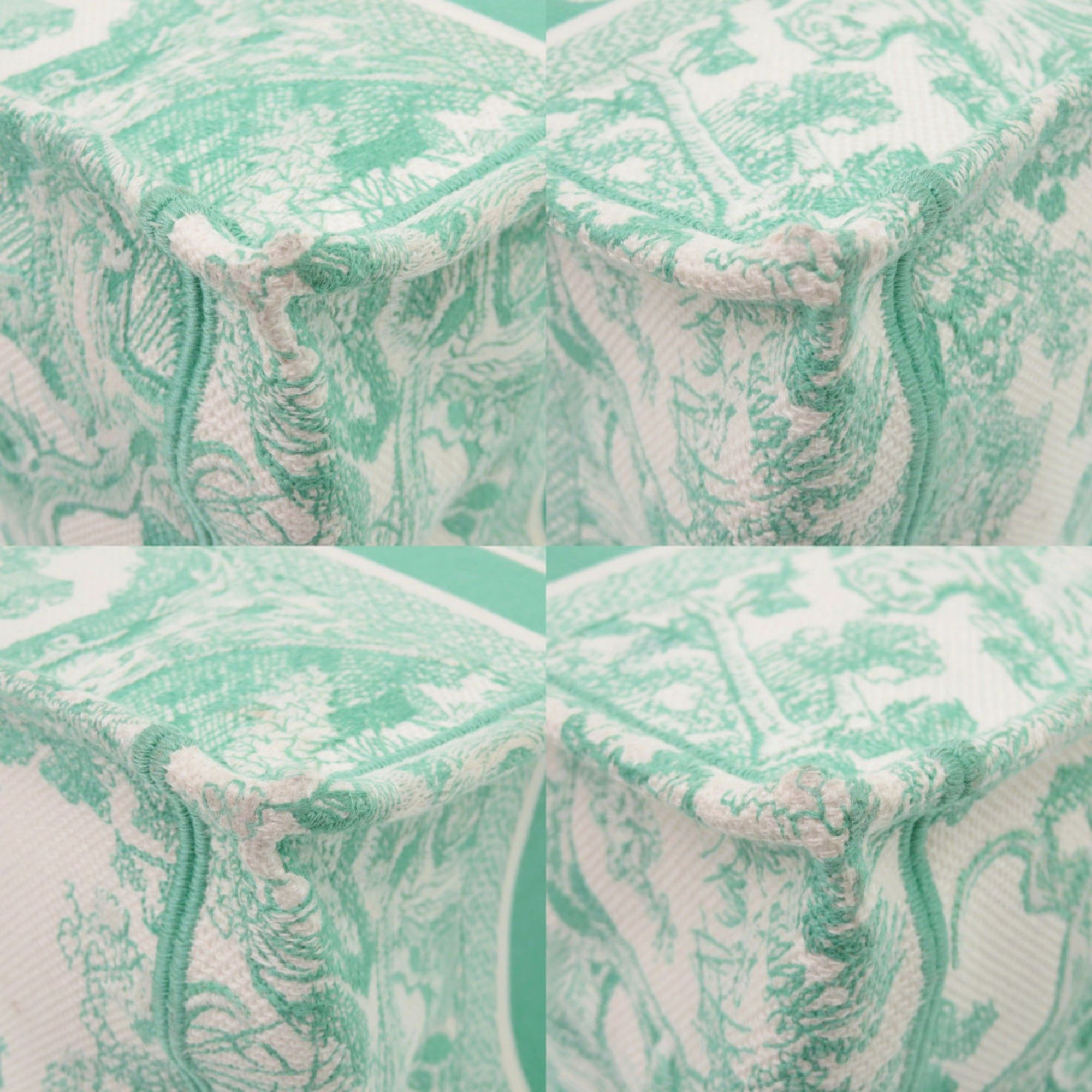 Dior Christian Dior Excellent condition Dior Book Tote Medium Toile de Jouy embroidered canvas mint green tote bag 1420 Size ONE SIZE - 7 Thumbnail