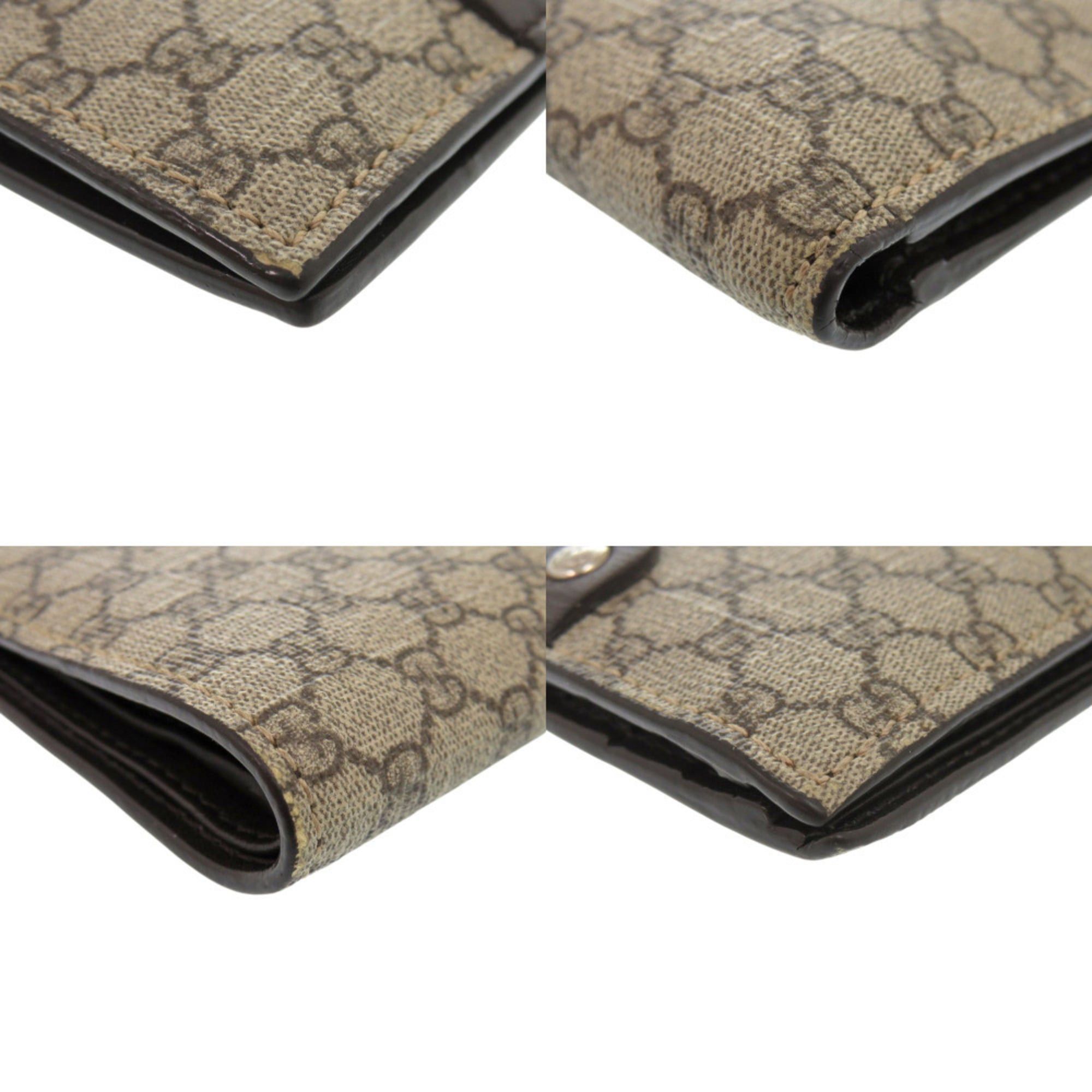Gucci Excellent condition Gucci 231951 GG Supreme Brown Bi-fold Wallet 0260 Size ONE SIZE - 3 Thumbnail