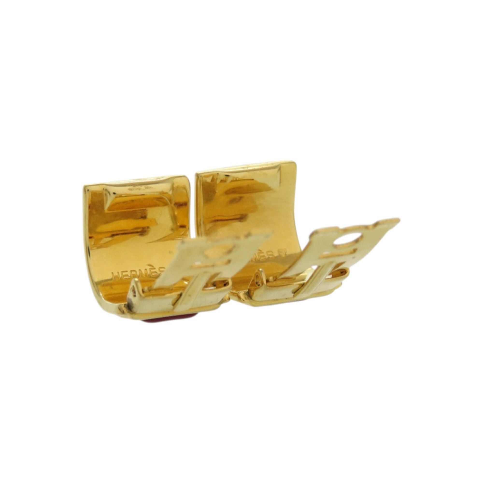 Hermes Excellent condition Hermes enamel metal red earrings 0120 Size ONE SIZE - 7 Thumbnail