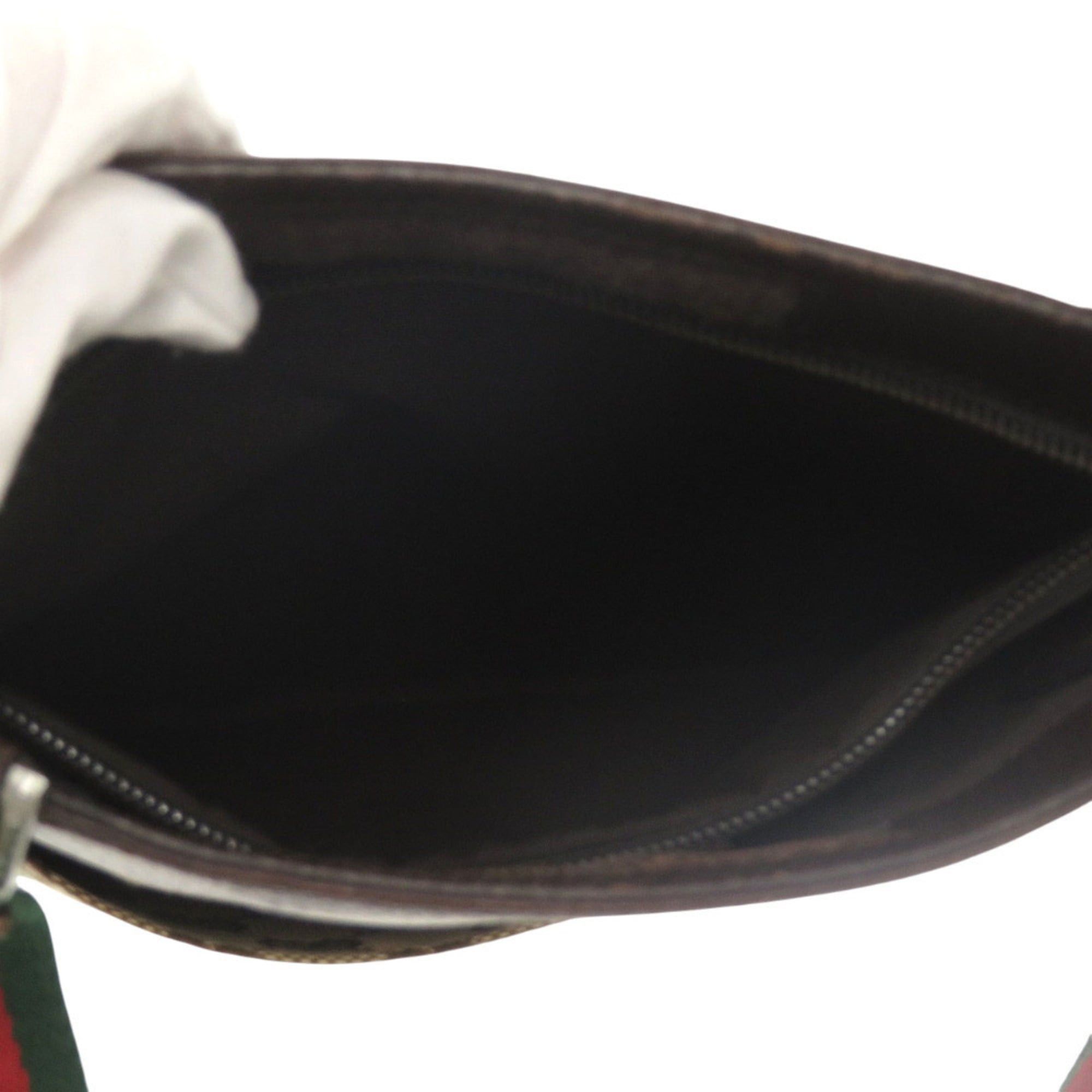 Gucci Excellent condition Gucci Sherry Line GG canvas messenger bag 27639 213317 body leather brown green red 1182 Size ONE SIZE - 7 Thumbnail
