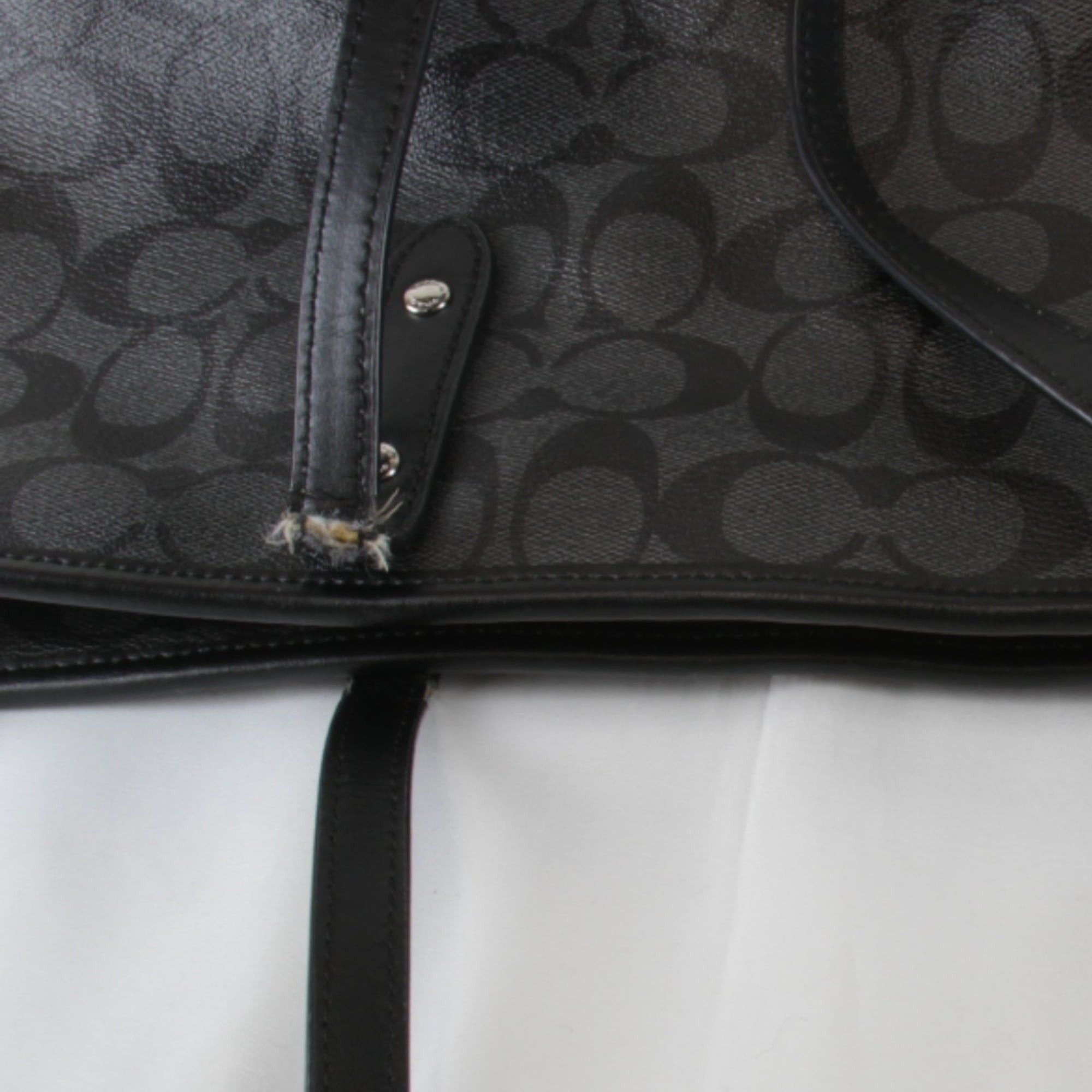 Coach COACH Signature F58292 Tote Bag in Black Leather for Women Size ONE SIZE - 10 Thumbnail