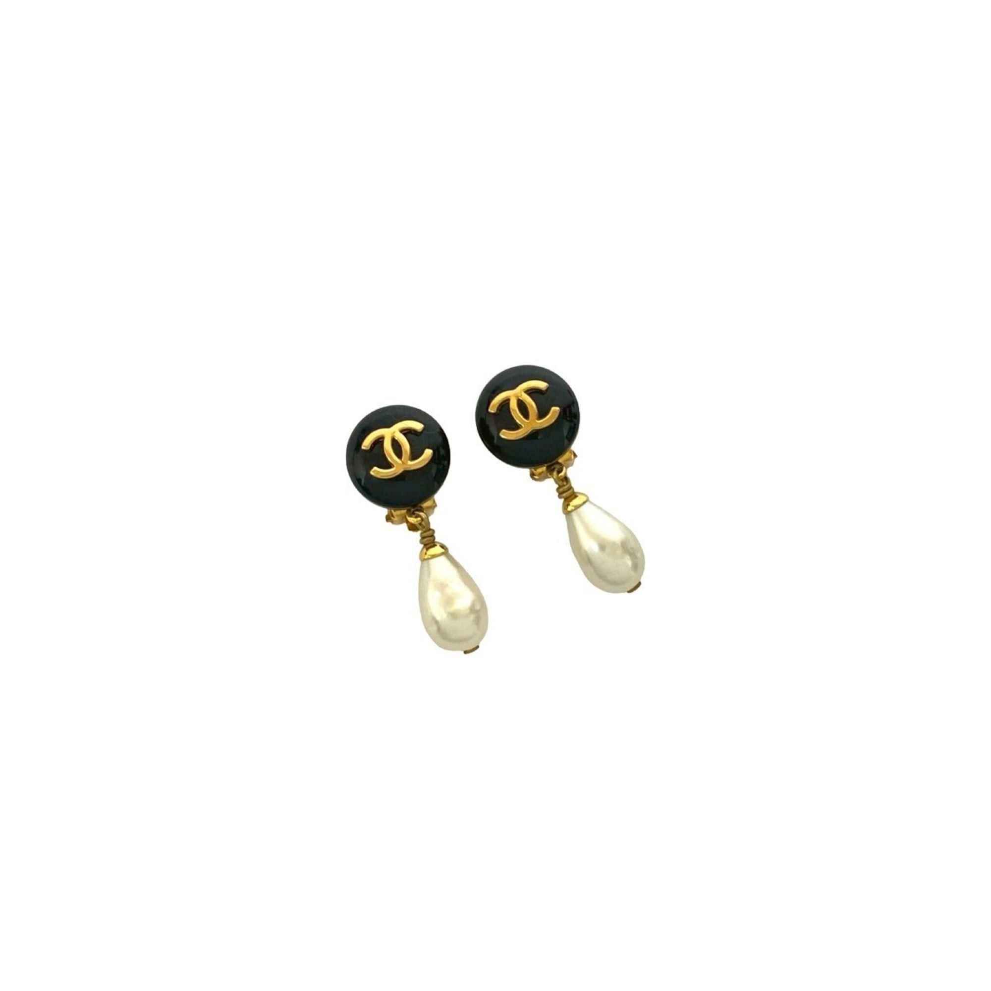Chanel CHANEL Vintage Coco Mark GP Faux Pearl Earrings and Ear Cuffs, Black, Size 29-10 Size ONE SIZE - 3 Thumbnail