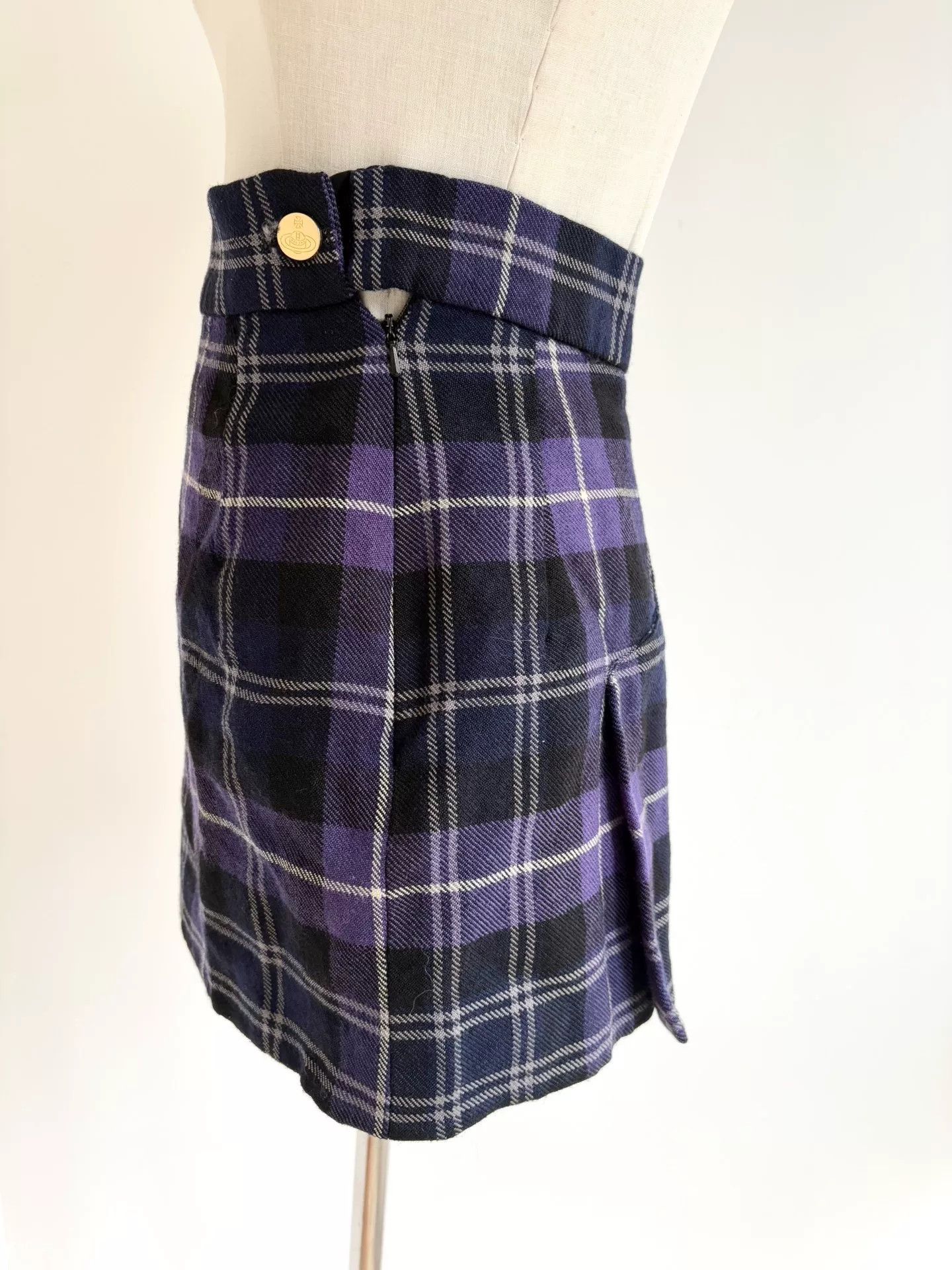 Vivienne Westwood vivienne westwood purple plaid mini skirt Size 28" / US 6 / IT 42 - 2 Thumbnail