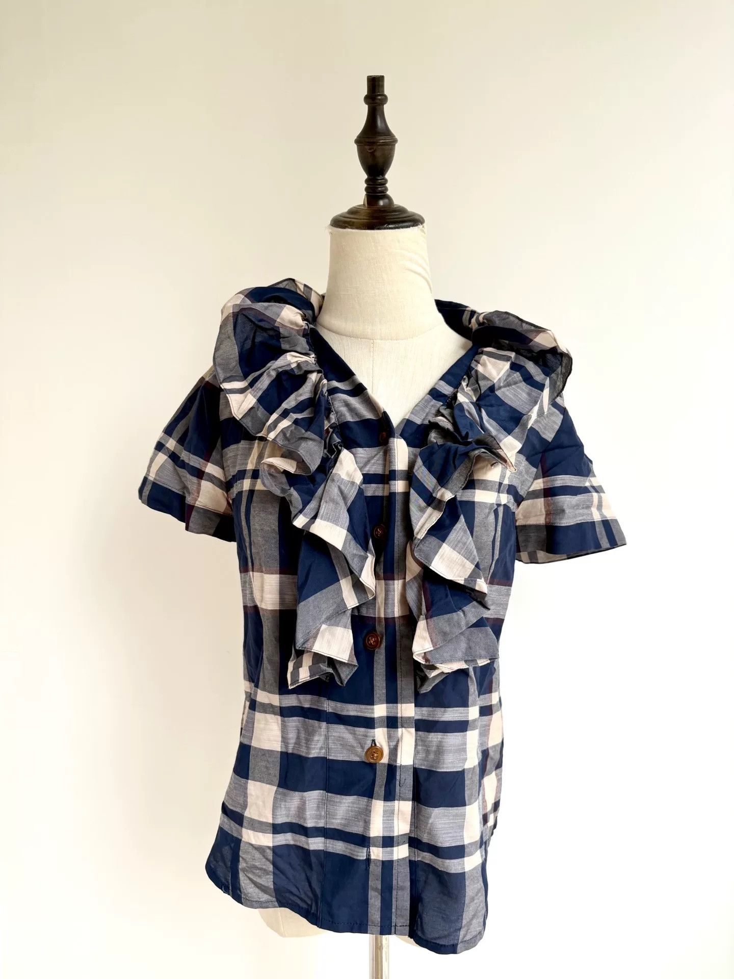 Vivienne Westwood vivienne westwood blue plaid frill shirt Size M / US 6-8 / IT 42-44 - 3 Thumbnail