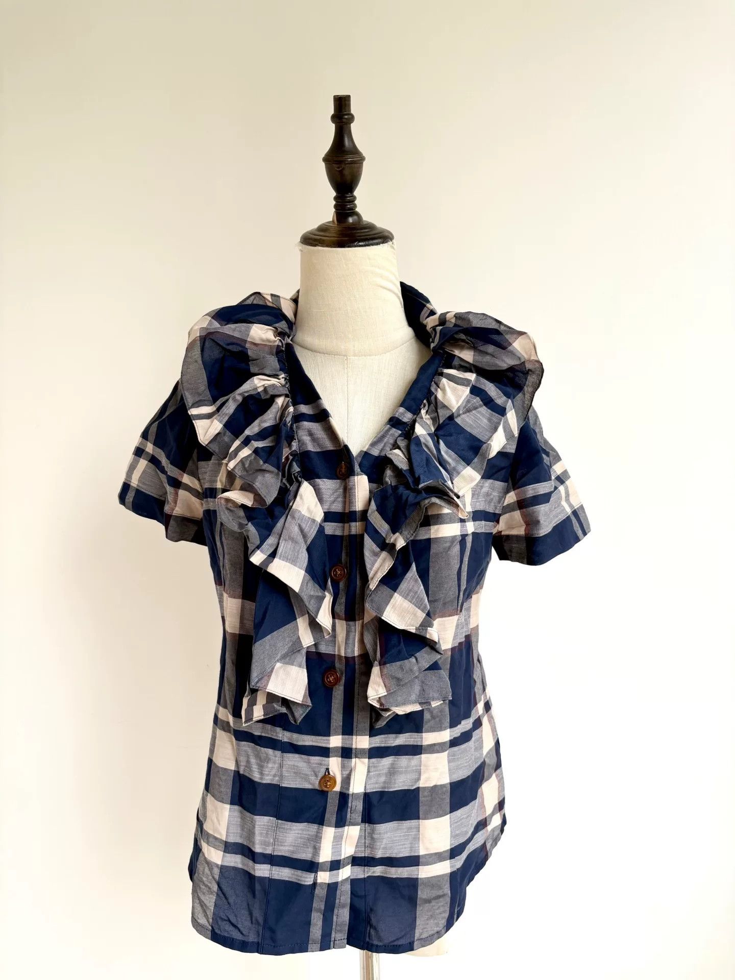 Vivienne Westwood vivienne westwood blue plaid frill shirt Size M / US 6-8 / IT 42-44 - 4 Thumbnail