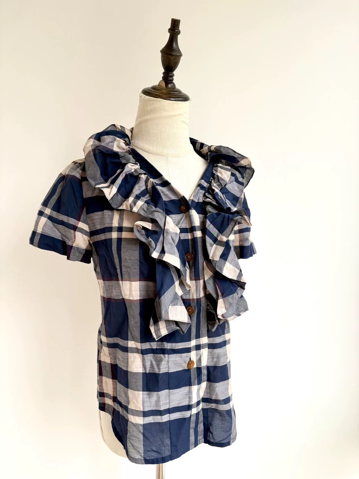 Vivienne Westwood vivienne westwood blue plaid frill shirt Size M / US 6-8 / IT 42-44 - 2 Thumbnail