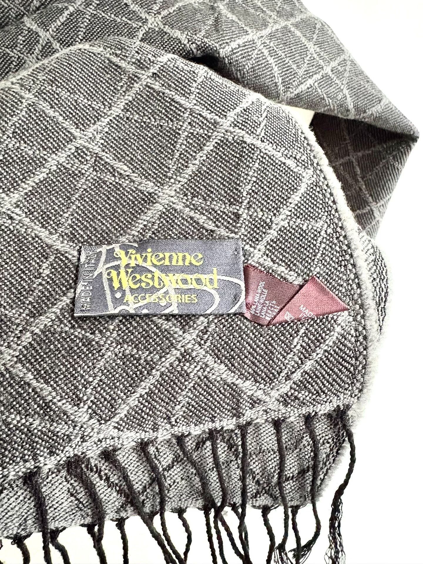 Vivienne Westwood vivienne westwood black gray diamond pattern scarf Size ONE SIZE - 7 Thumbnail