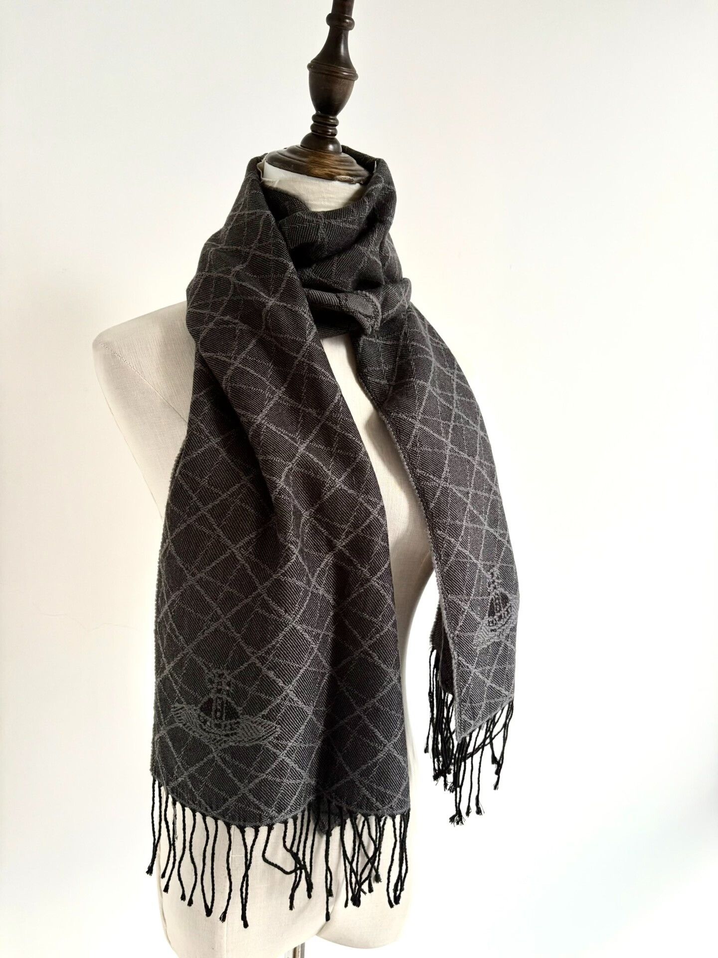 Vivienne Westwood vivienne westwood black gray diamond pattern scarf Size ONE SIZE - 5 Thumbnail