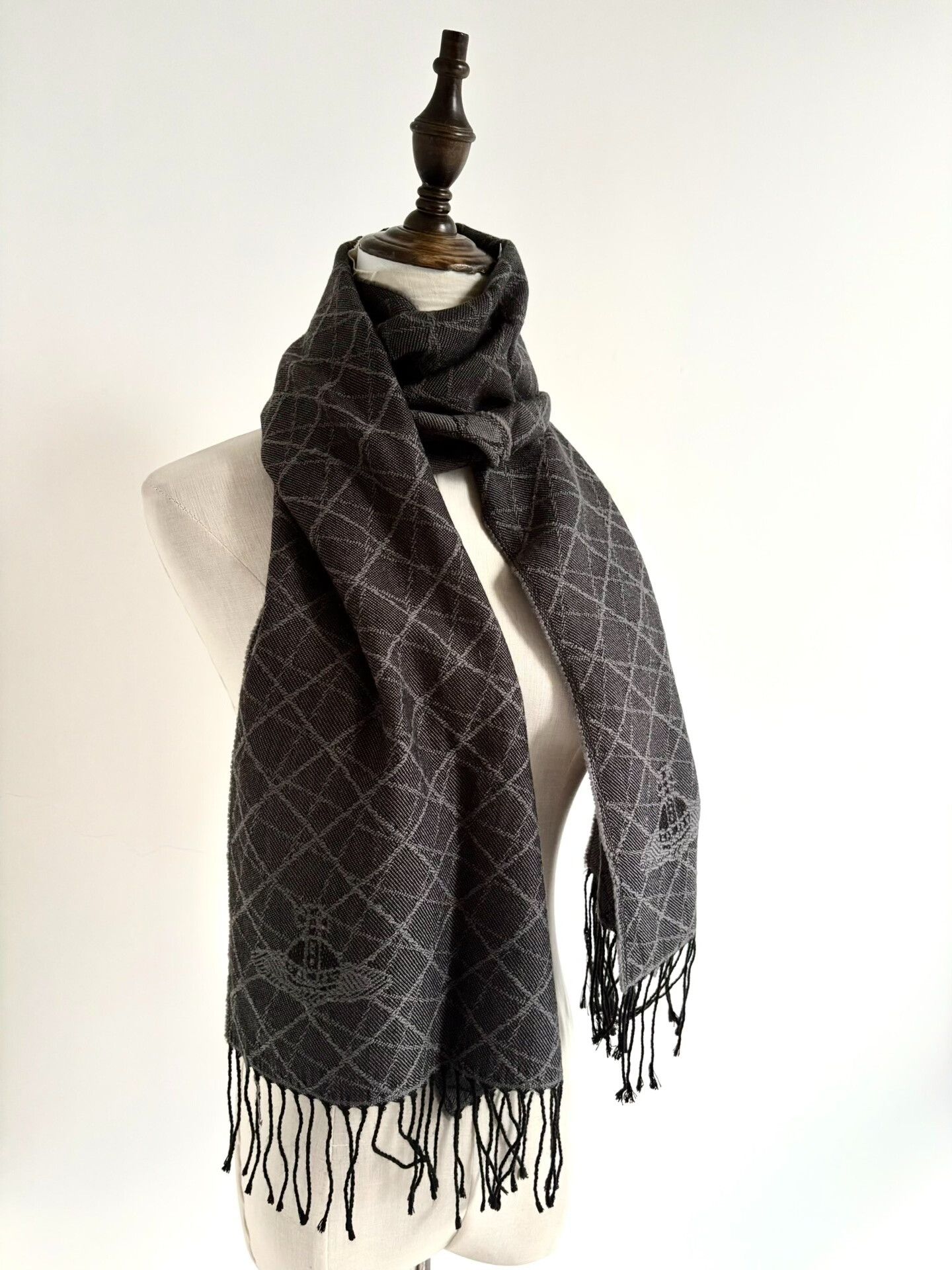 Vivienne Westwood vivienne westwood black gray diamond pattern scarf Size ONE SIZE - 3 Thumbnail