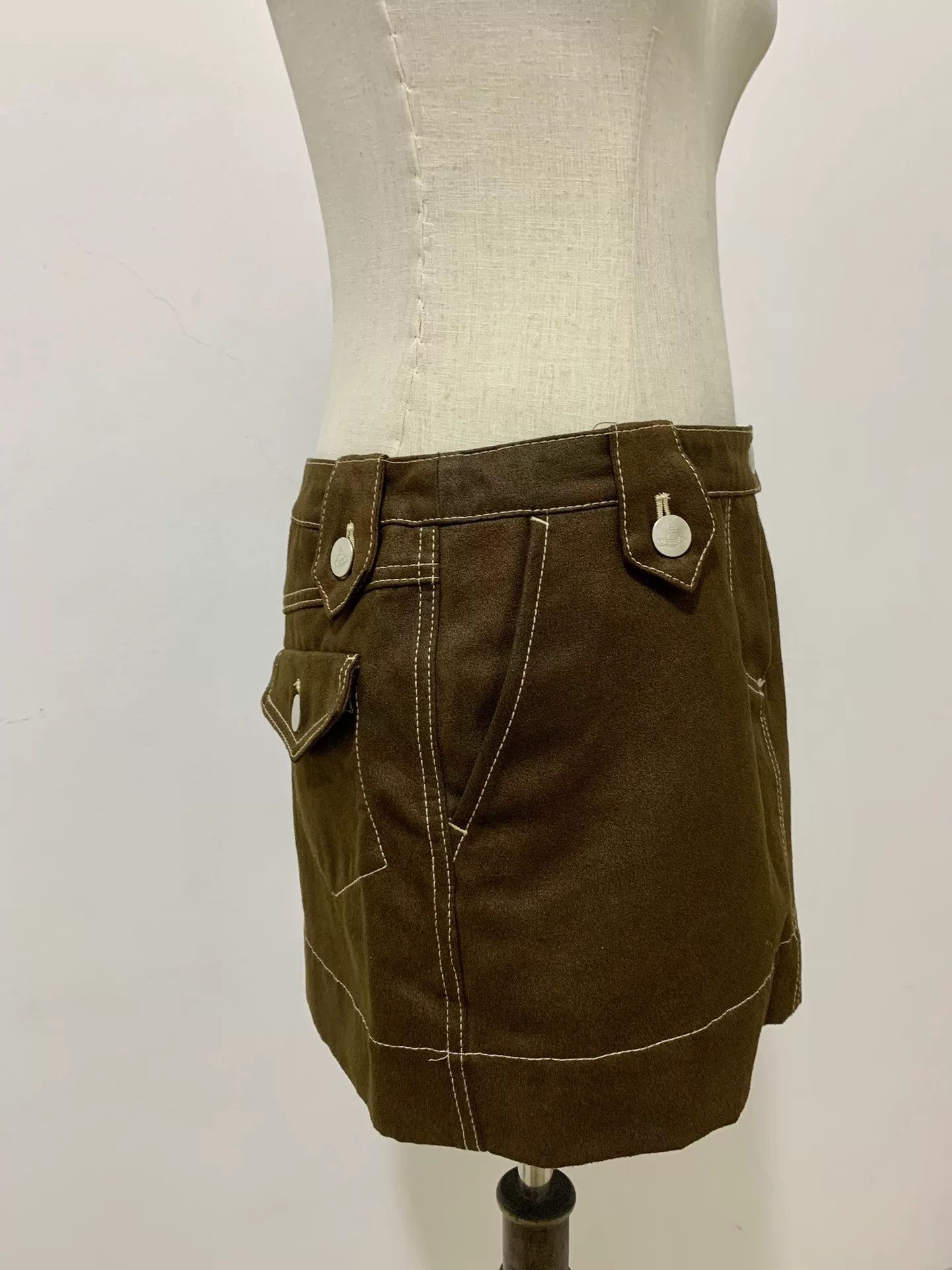Vivienne Westwood vivienne westwood brown suede mini skirt Size 22" - 3 Thumbnail