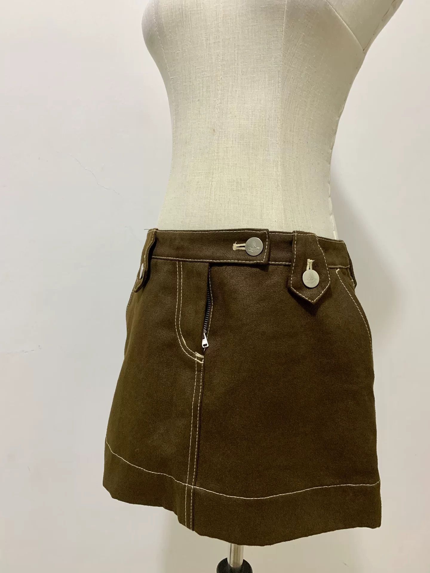 Vivienne Westwood vivienne westwood brown suede mini skirt Size 22" - 2 Thumbnail