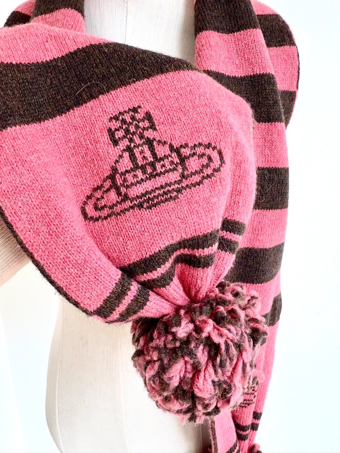 Vivienne Westwood vivienne westwood pink striped pompom scarf Size ONE SIZE - 7 Thumbnail