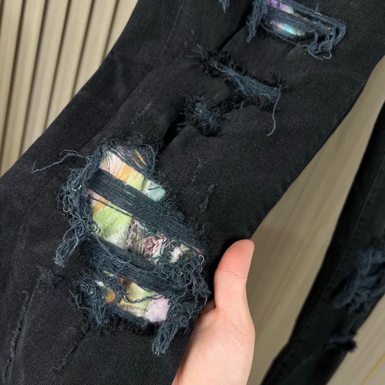 Amiri Amiri Flower Patchwork Distressed Jeans Size US 31 - 3 Thumbnail