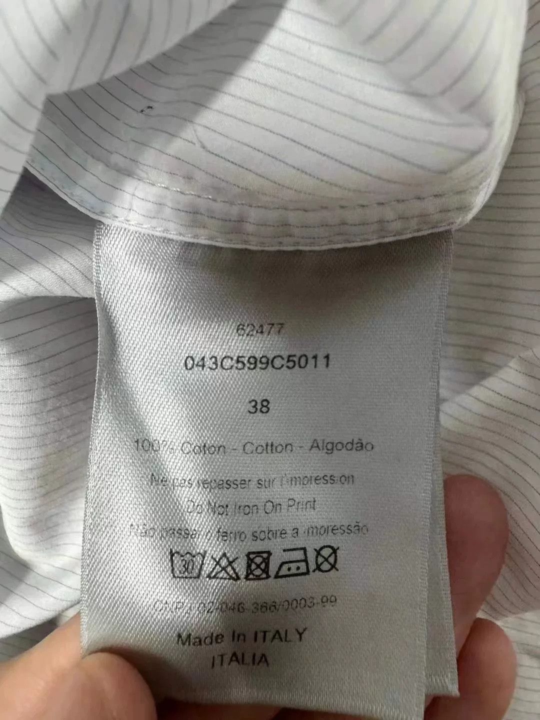 Dior Dior White Short Sleeve Shirt with Pin Size US M / EU 48-50 / 2 - 5 Thumbnail