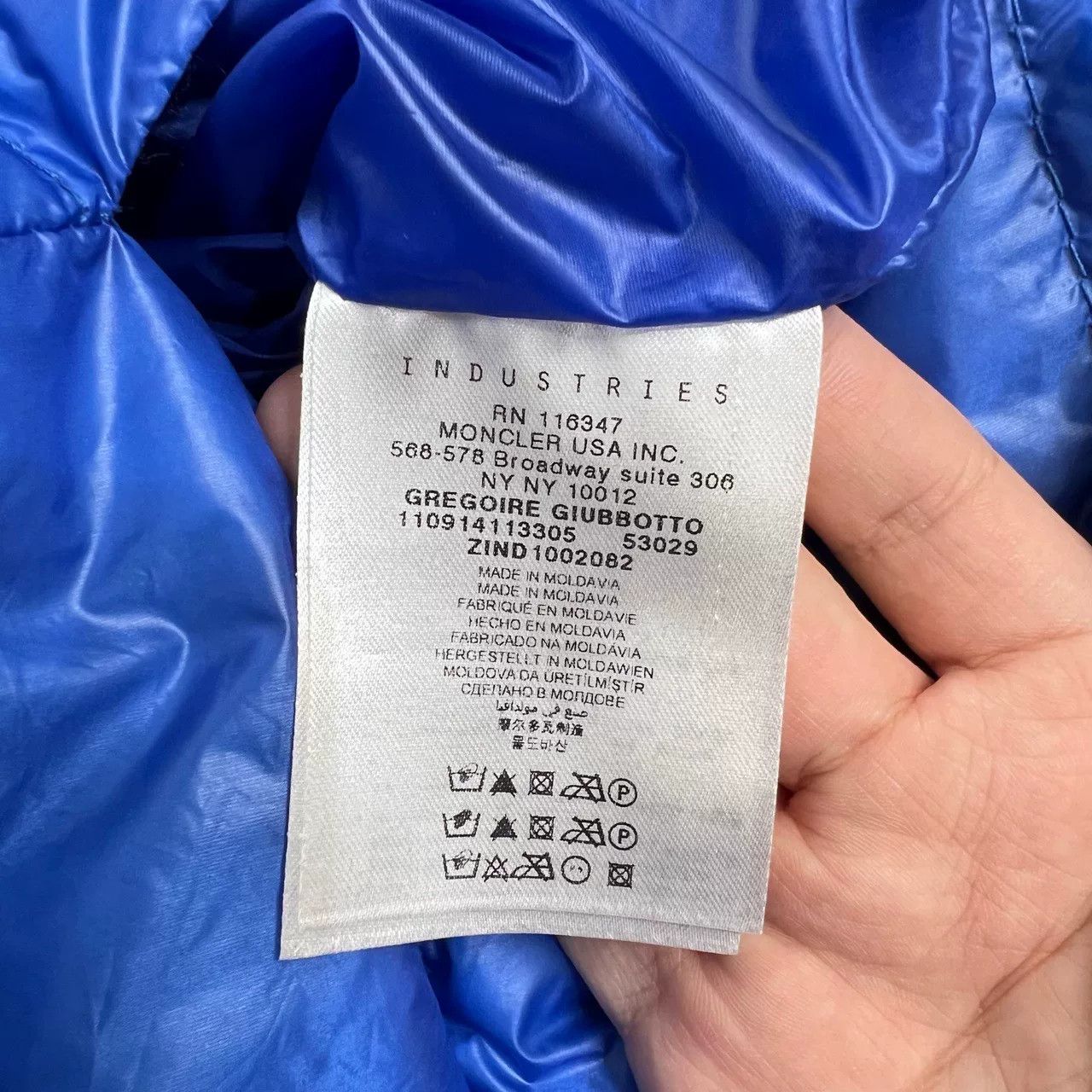 Moncler blue moncler down jacket with logo Size US S / EU 44-46 / 1 - 4 Thumbnail