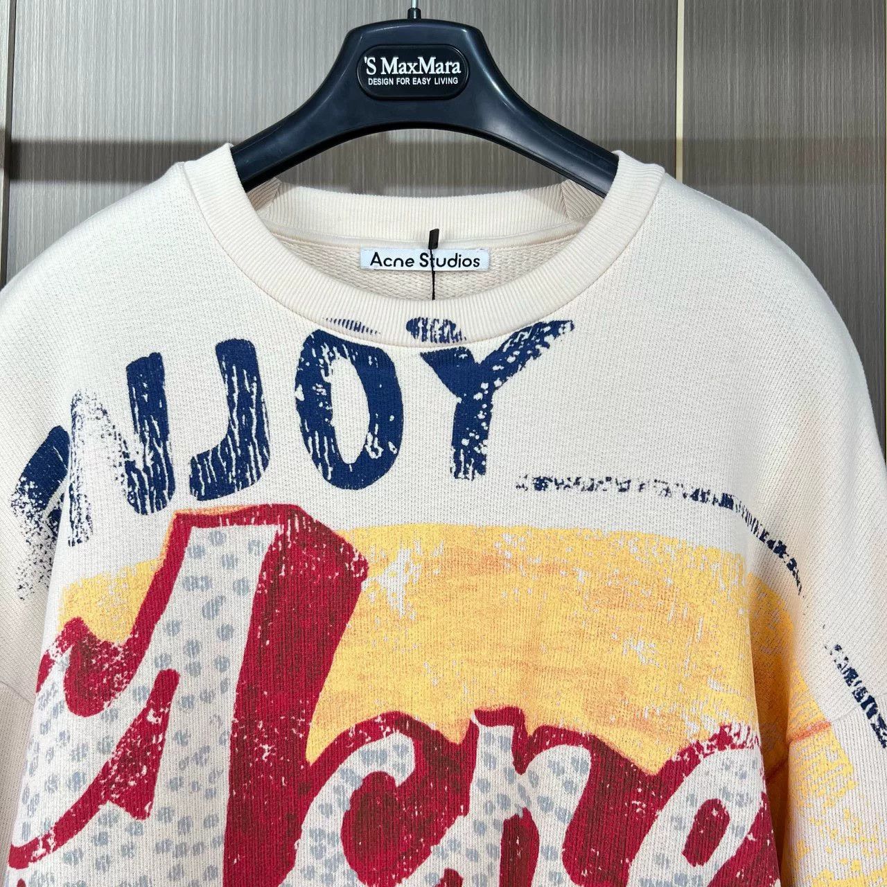 Acne Studios Acne Studios Beige Printed Sweatshirt Size XXS / US 00 / IT 34 - 3 Thumbnail