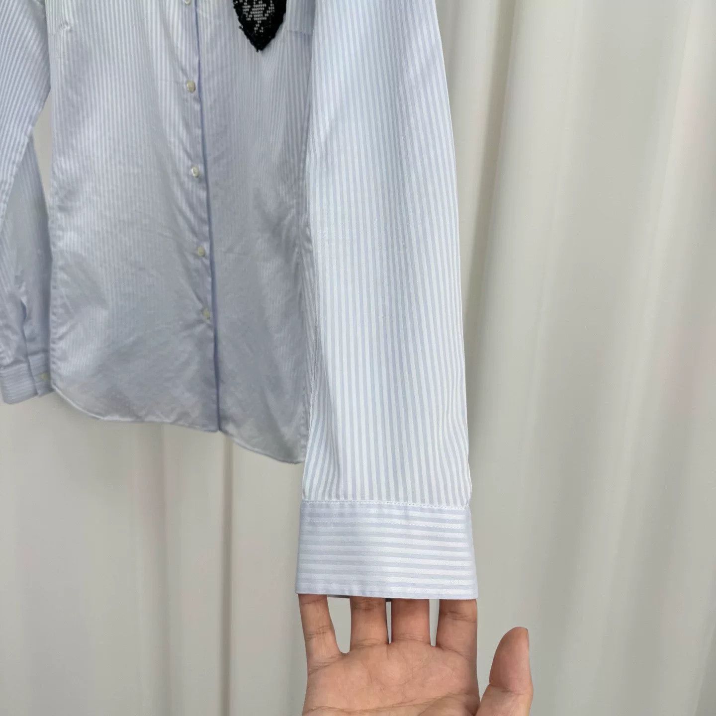 Dior Dior Blue Striped Shirt with Beaded Badge Size S / US 4 / IT 40 - 4 Thumbnail