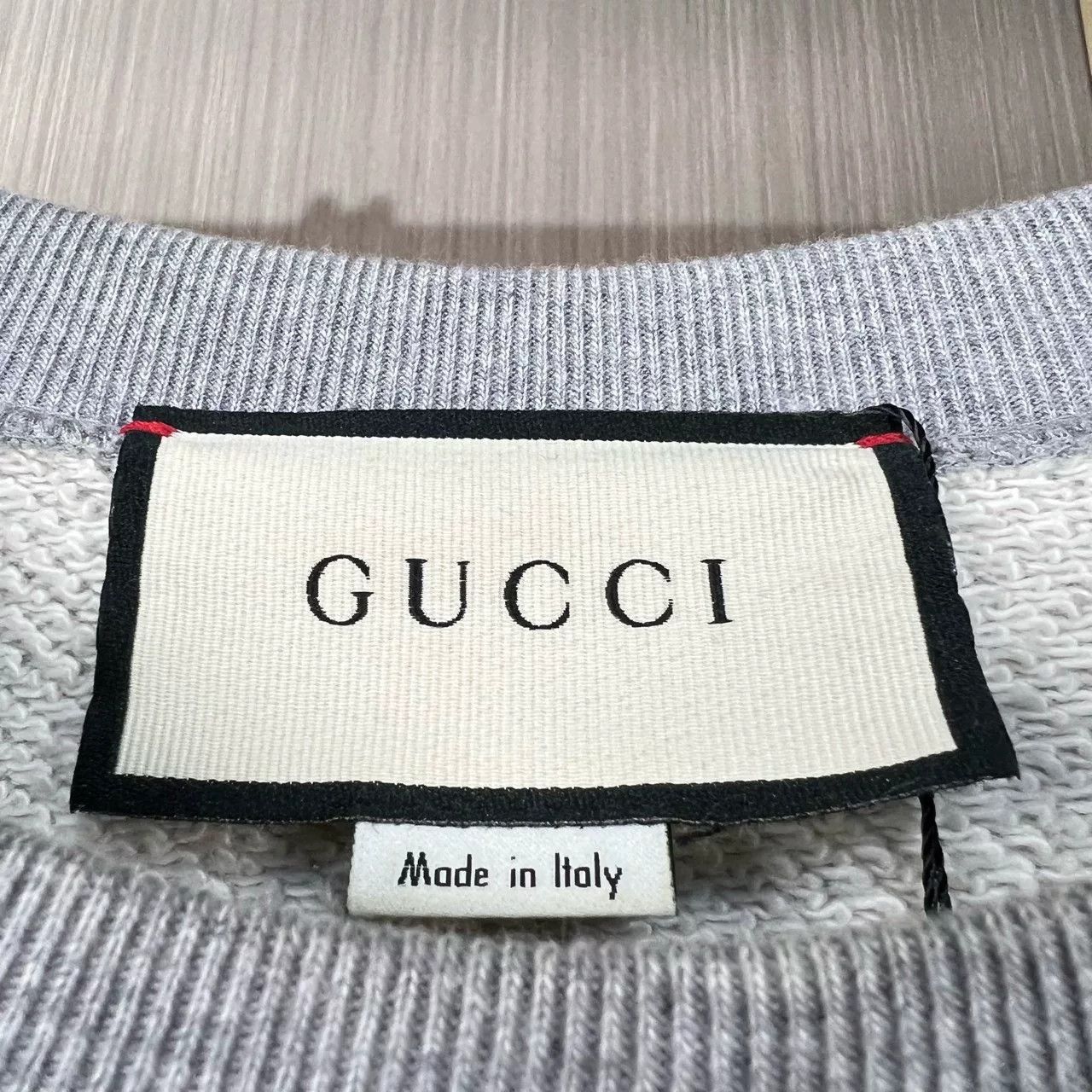 Gucci gucci embroidered grey sweatshirt with logo Size US L / EU 52-54 / 3 - 5 Thumbnail
